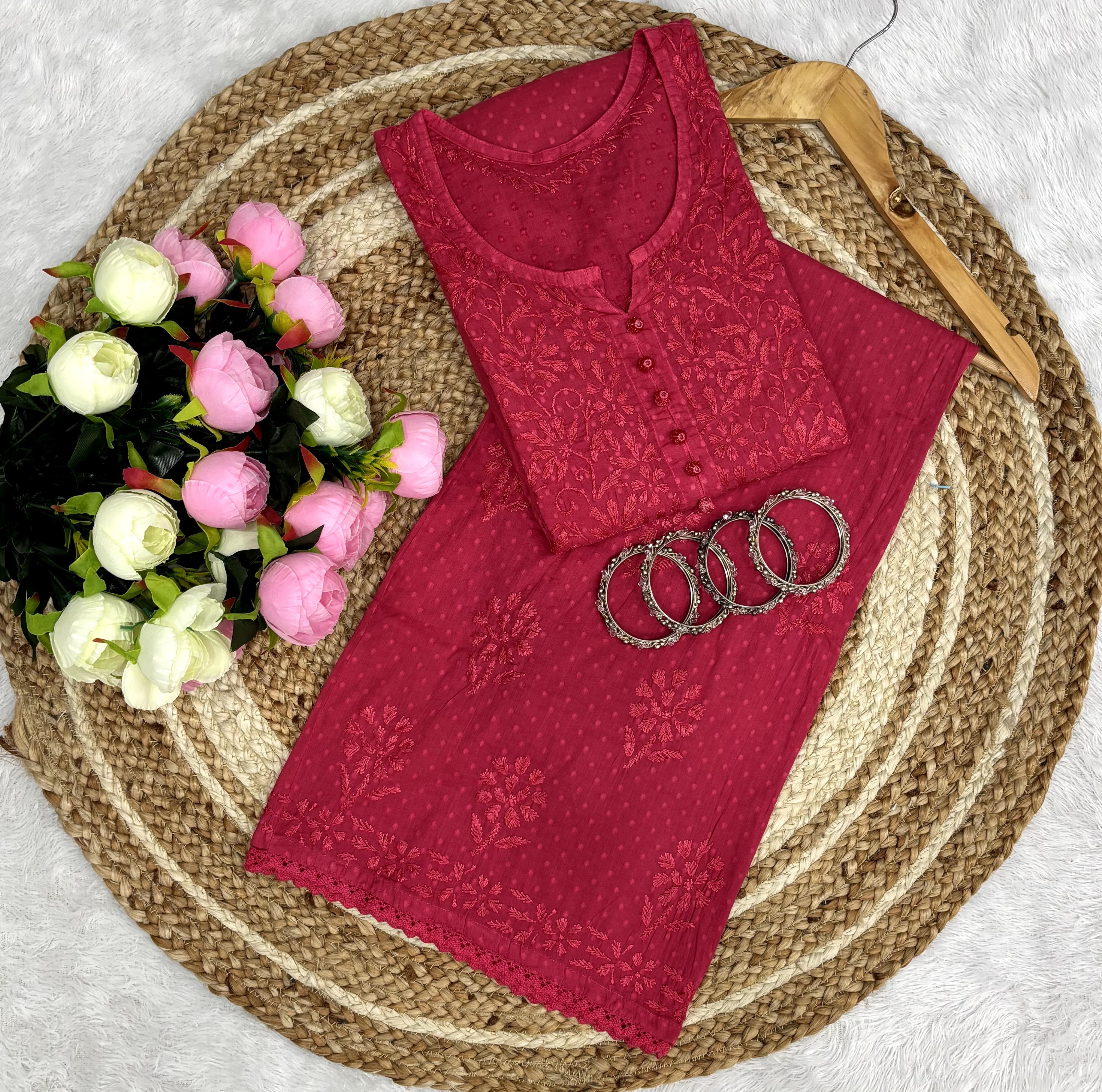 Dobby cotton Ghasspatti Work Plazzo combo