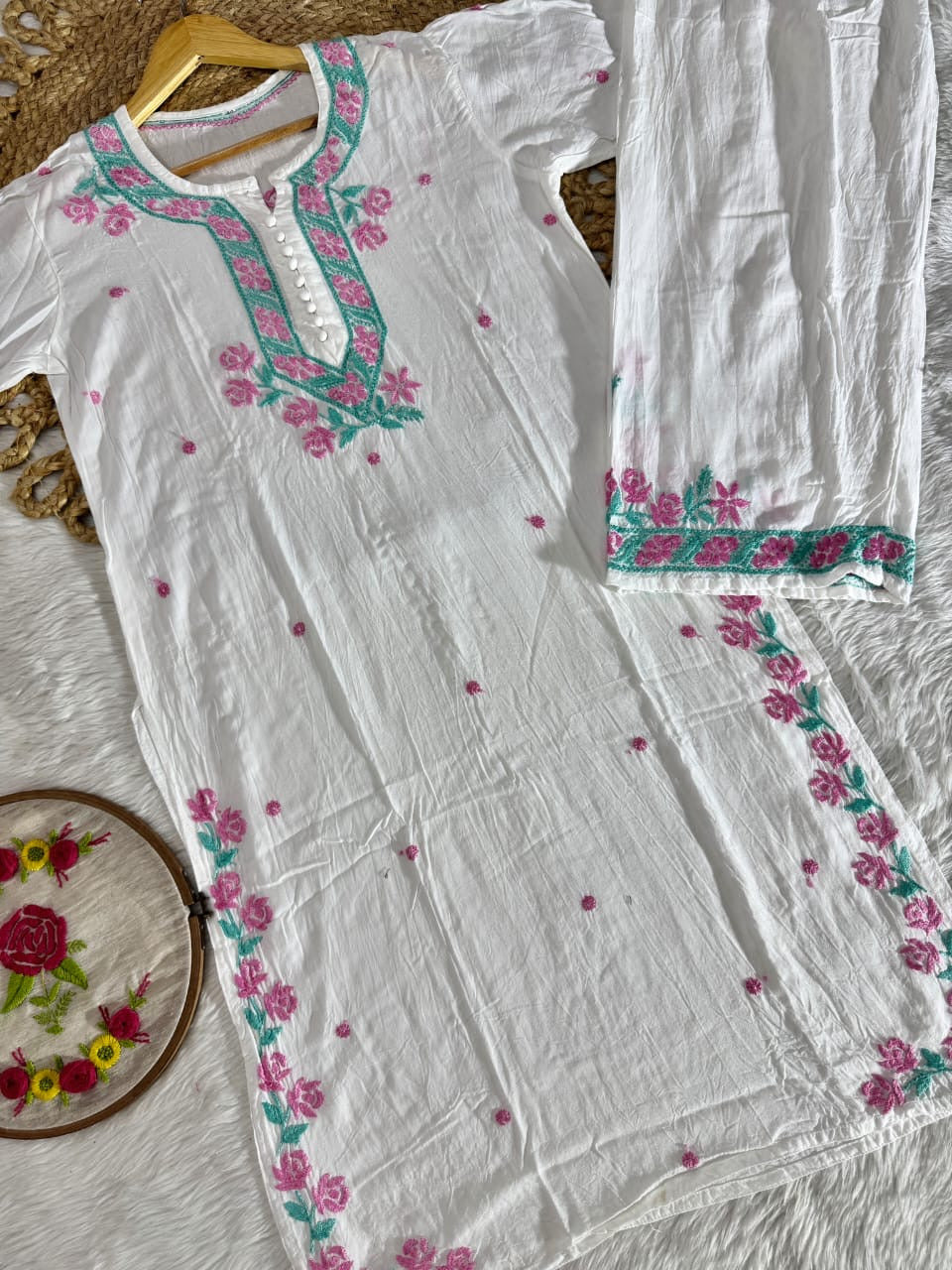 Dual Thread Rayon kurta with Plazzo