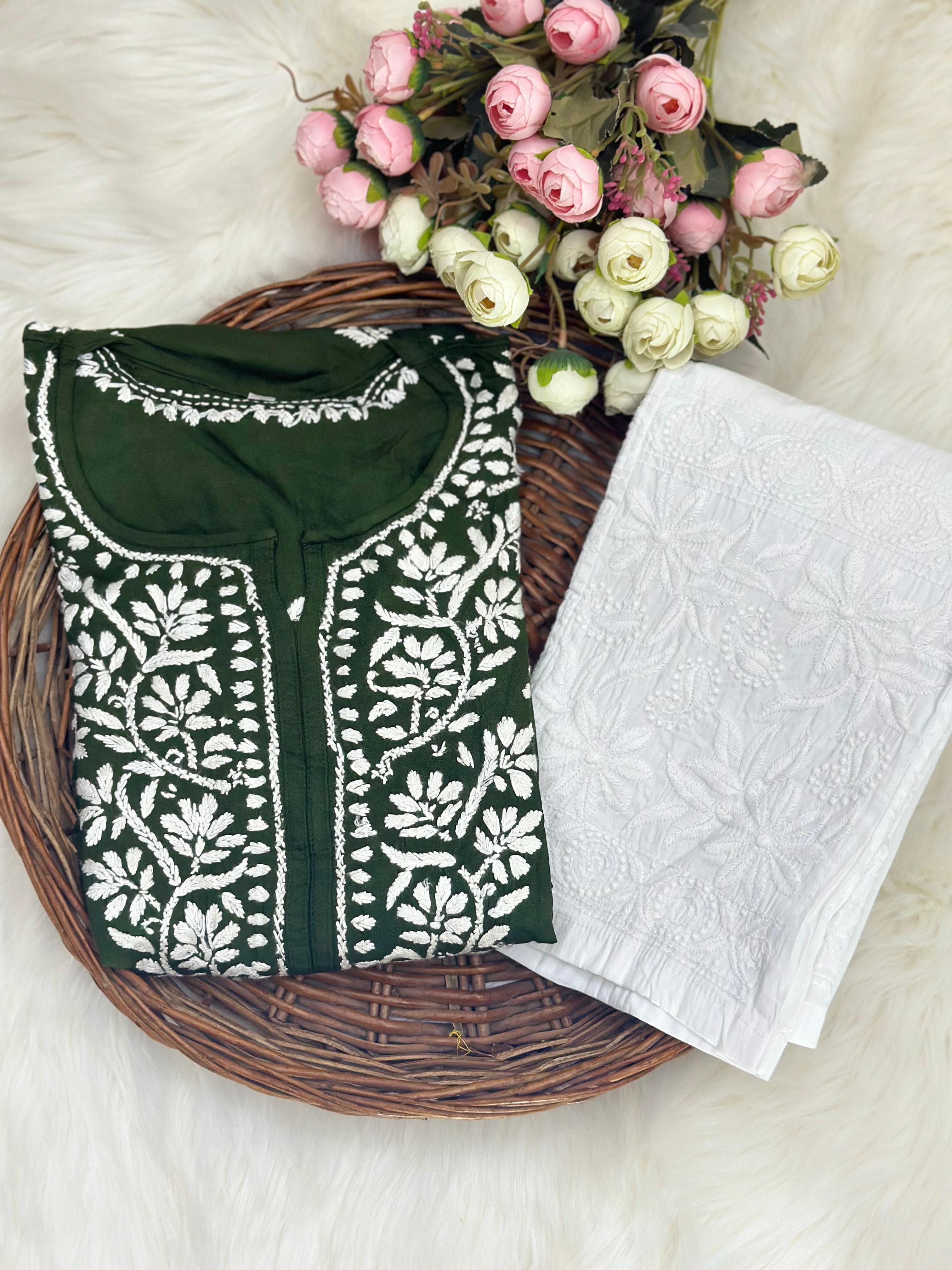 Heavy Rayon Kurti with Lycra machine work pant