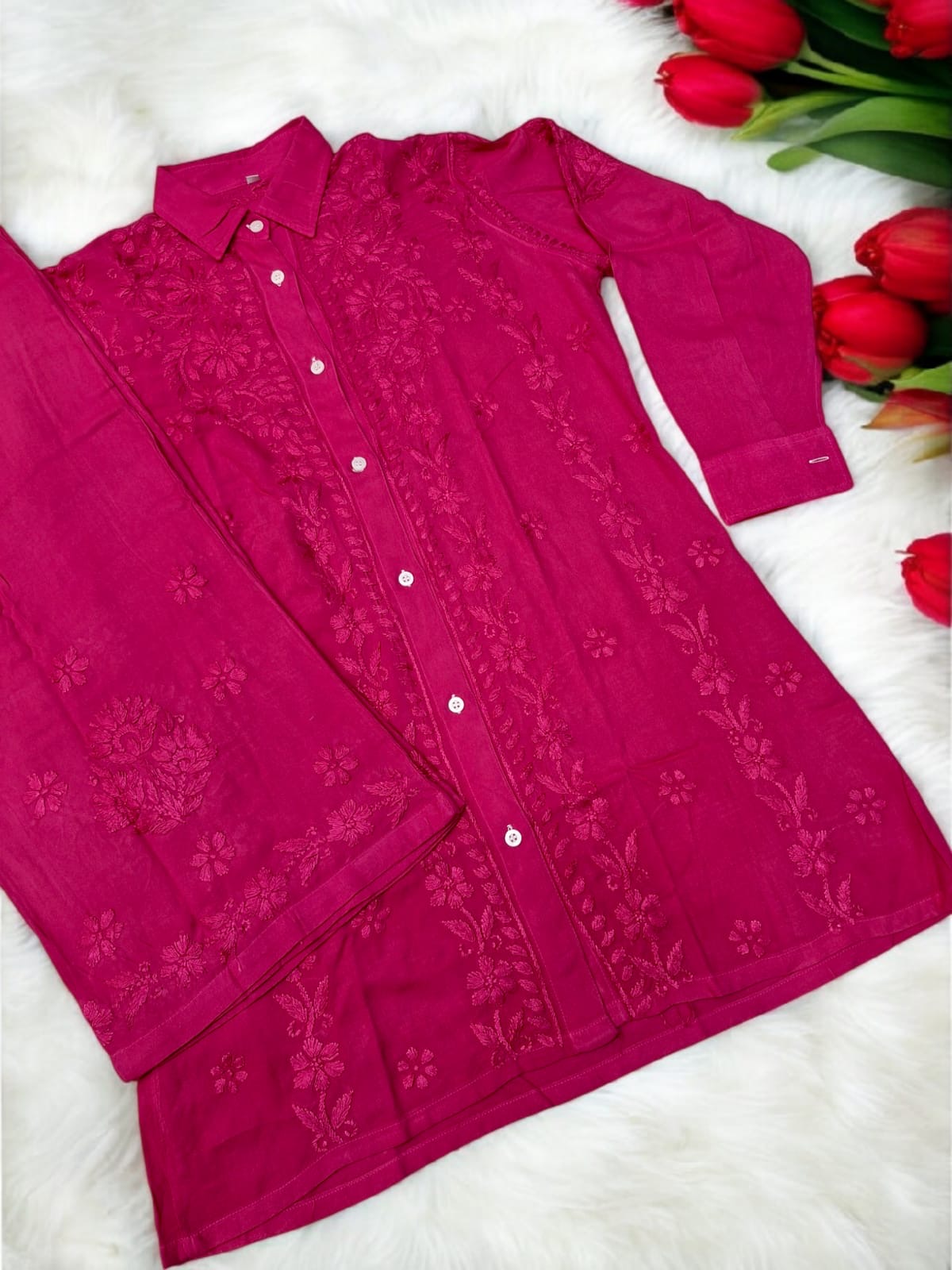 Shirt Style rayon co-ord