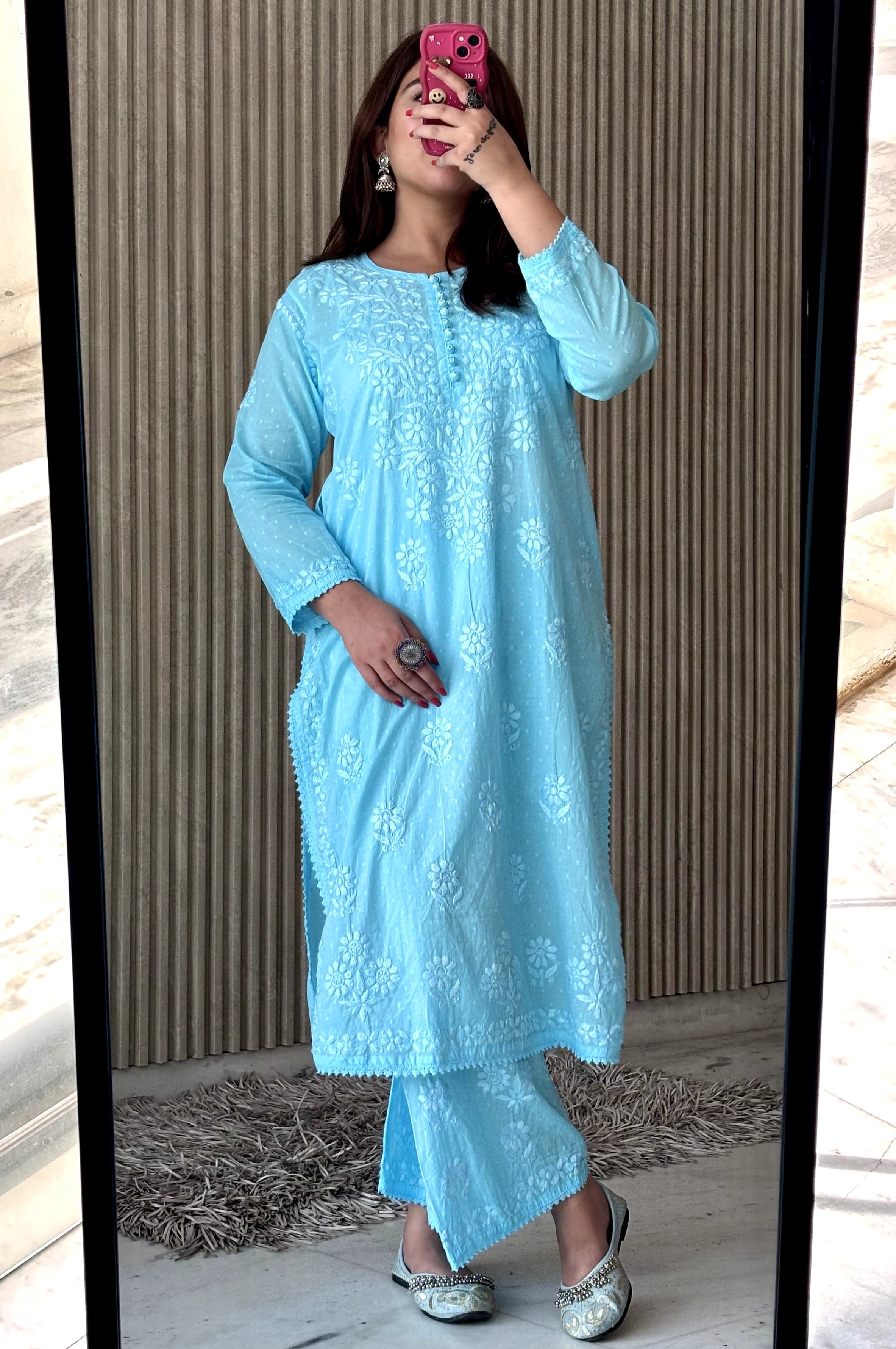 Ghass patti Dobby cotton plazzo set