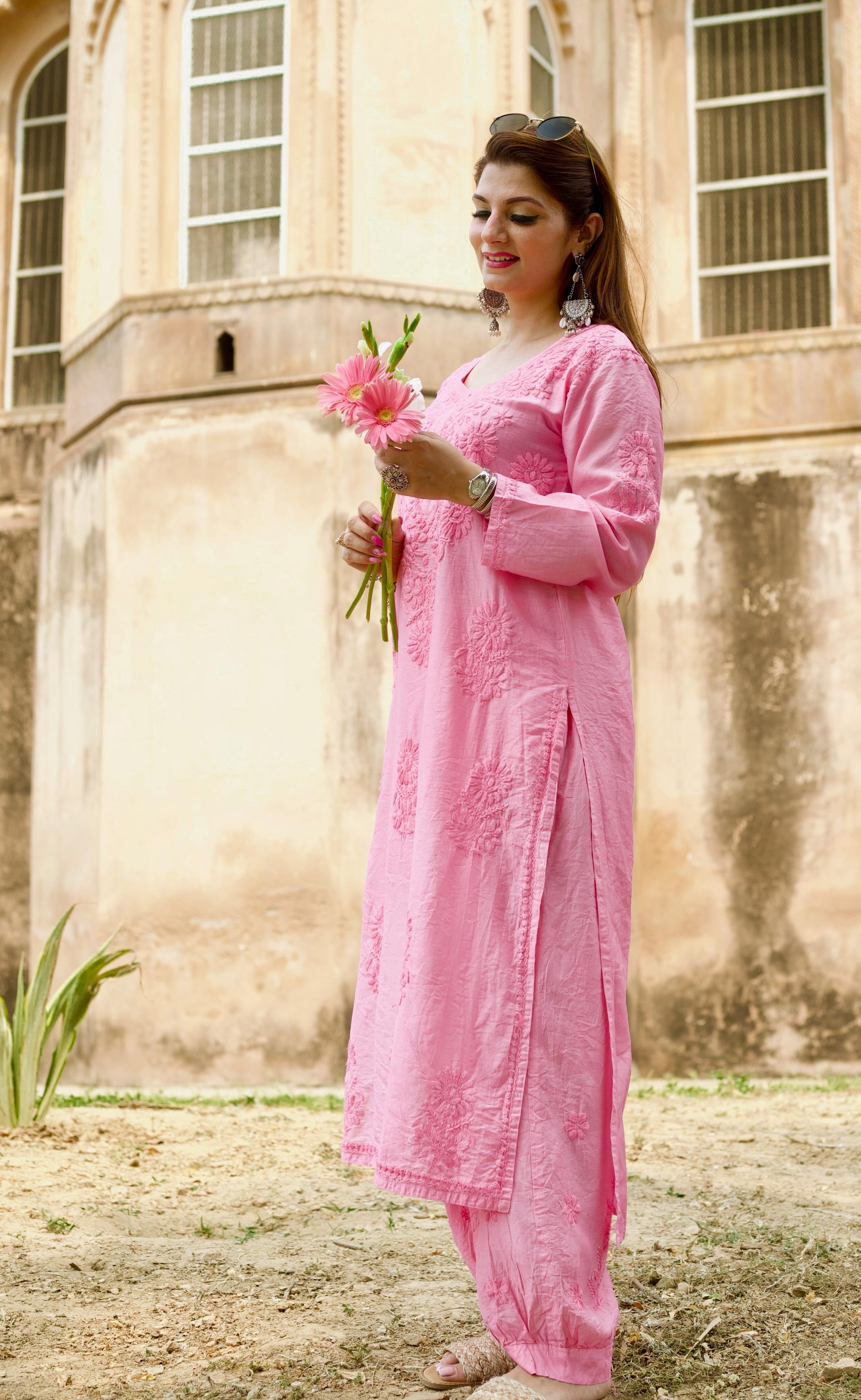 Soft, breathable & comfy — Chanderi Soft Fabric Kurti paired with stylish Afghani Salwar!