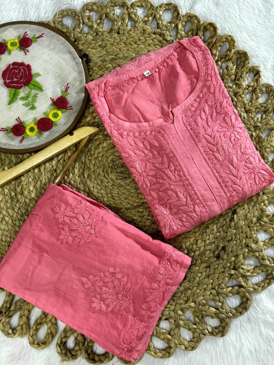 Rangrez Luxury Feel Rayon Kurta and Free size plazzo