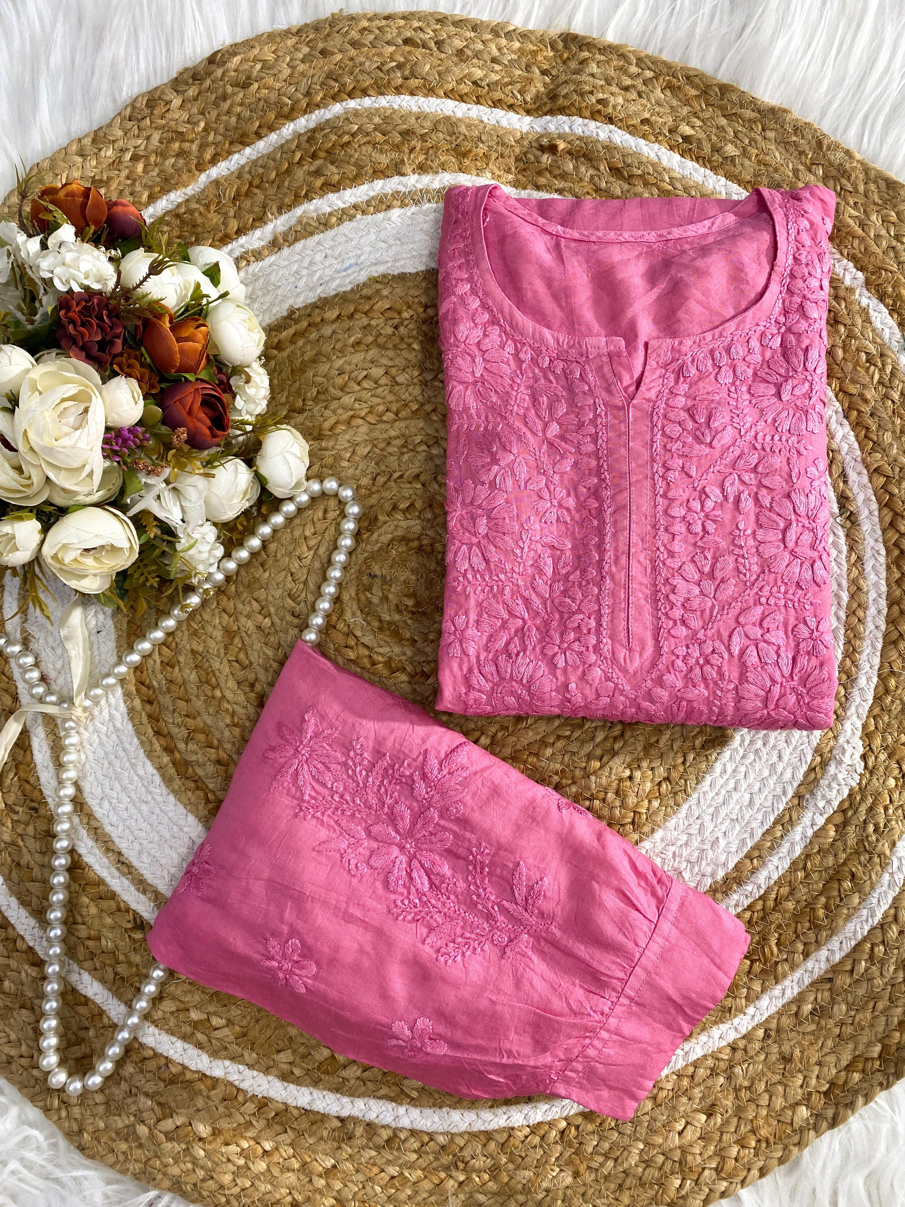 Soft, breathable & comfy — Chanderi Soft Fabric Kurti paired with stylish Afghani Salwar!