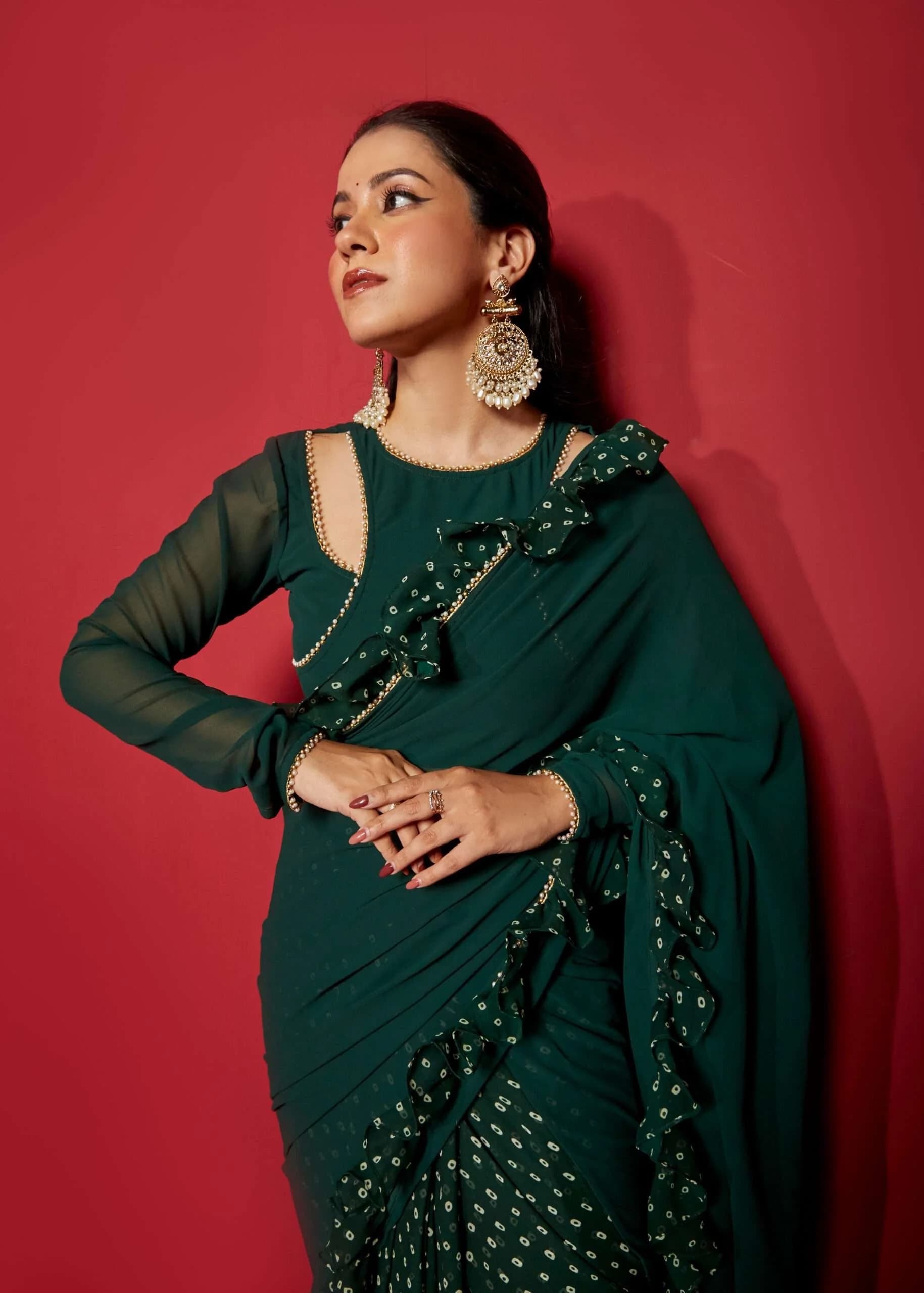 Luxury Opal Green Saree