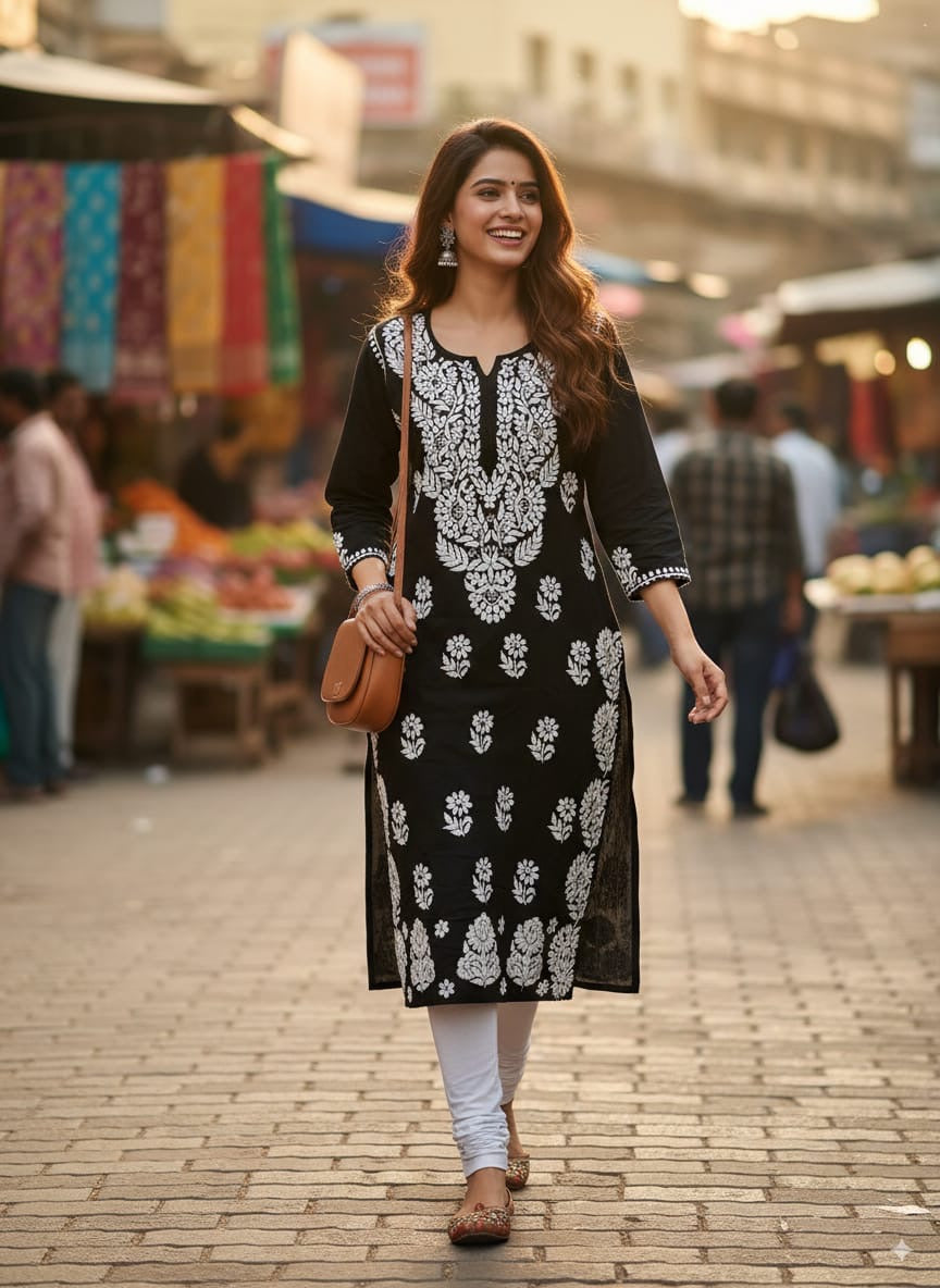 Beautiful Side Daman Heavy Work Kurti