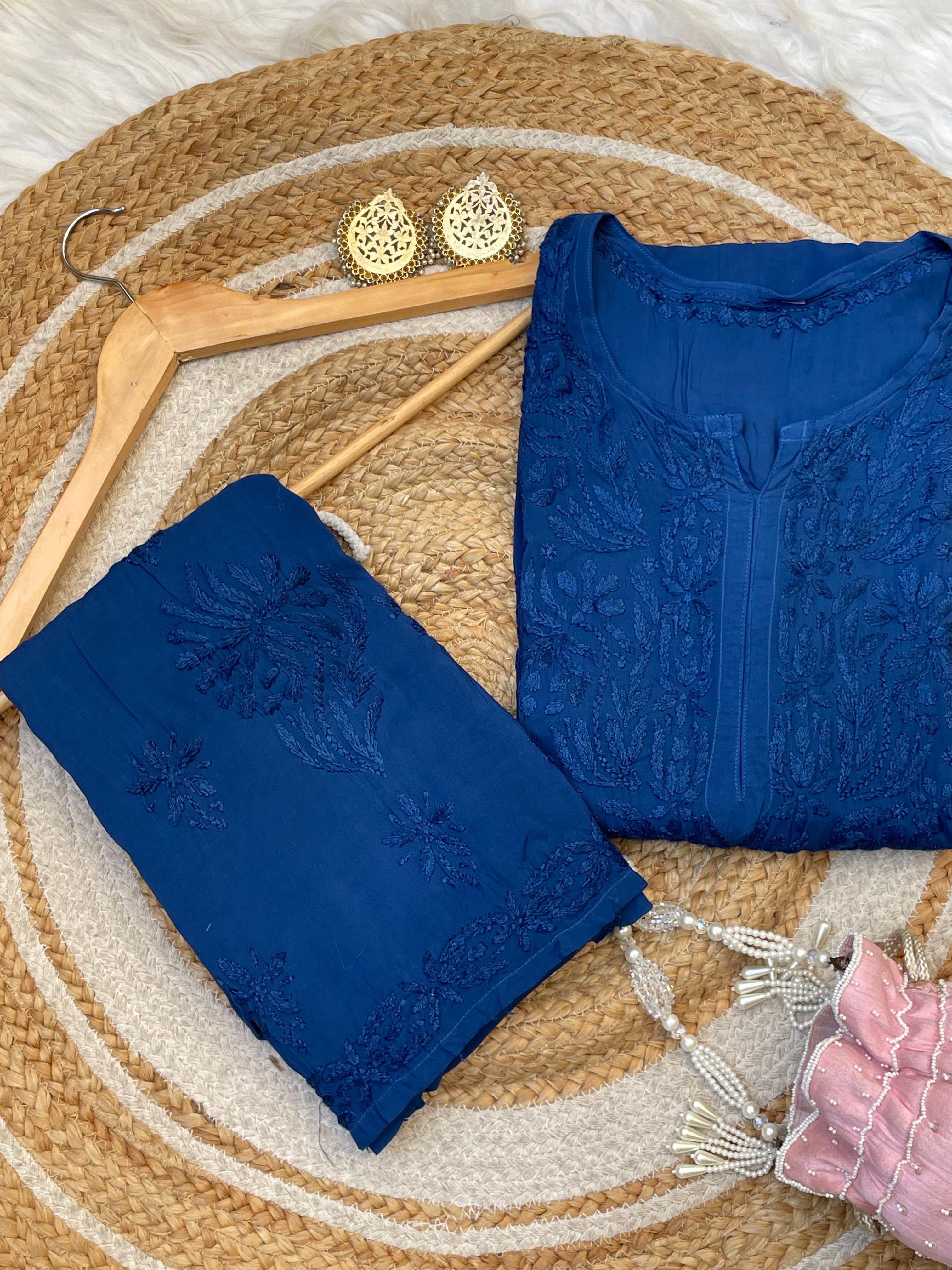 Heavy Work Soft Dyeable modal Plazzo set