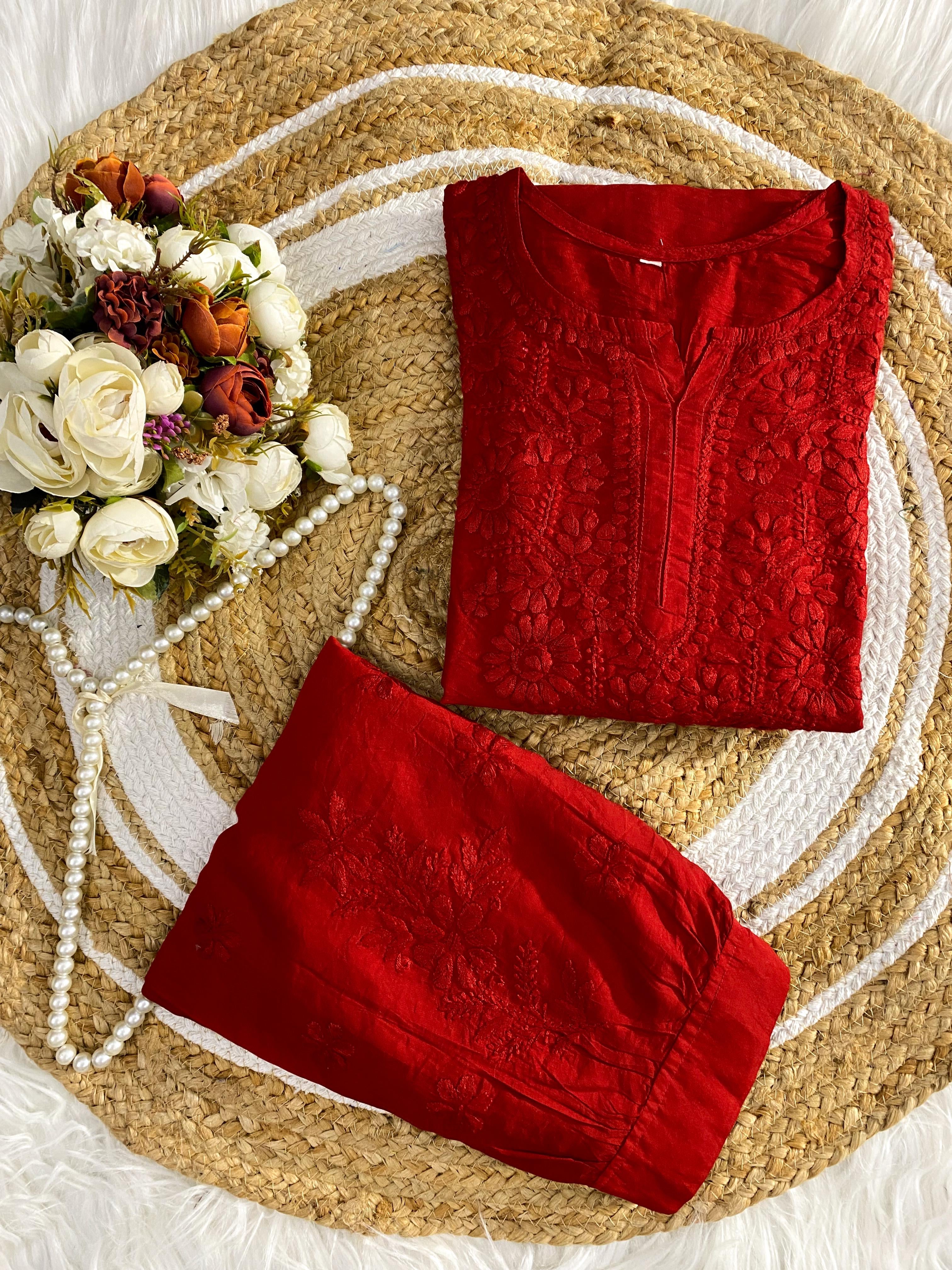 Soft, breathable & comfy — Chanderi Soft Fabric Kurti paired with stylish Afghani Salwar!