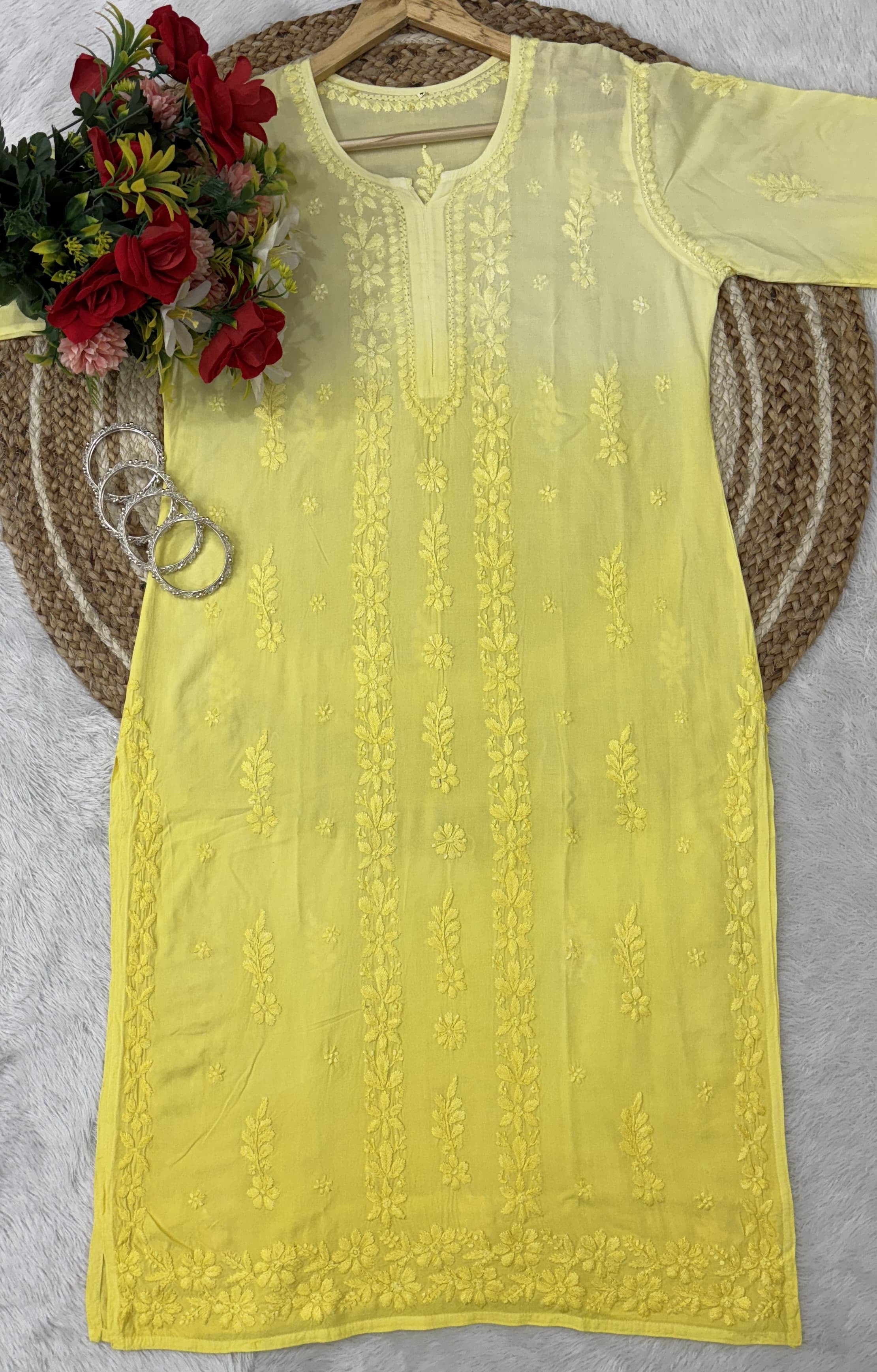 GhasPatti Chaddi Handwork Dual Shade kurta