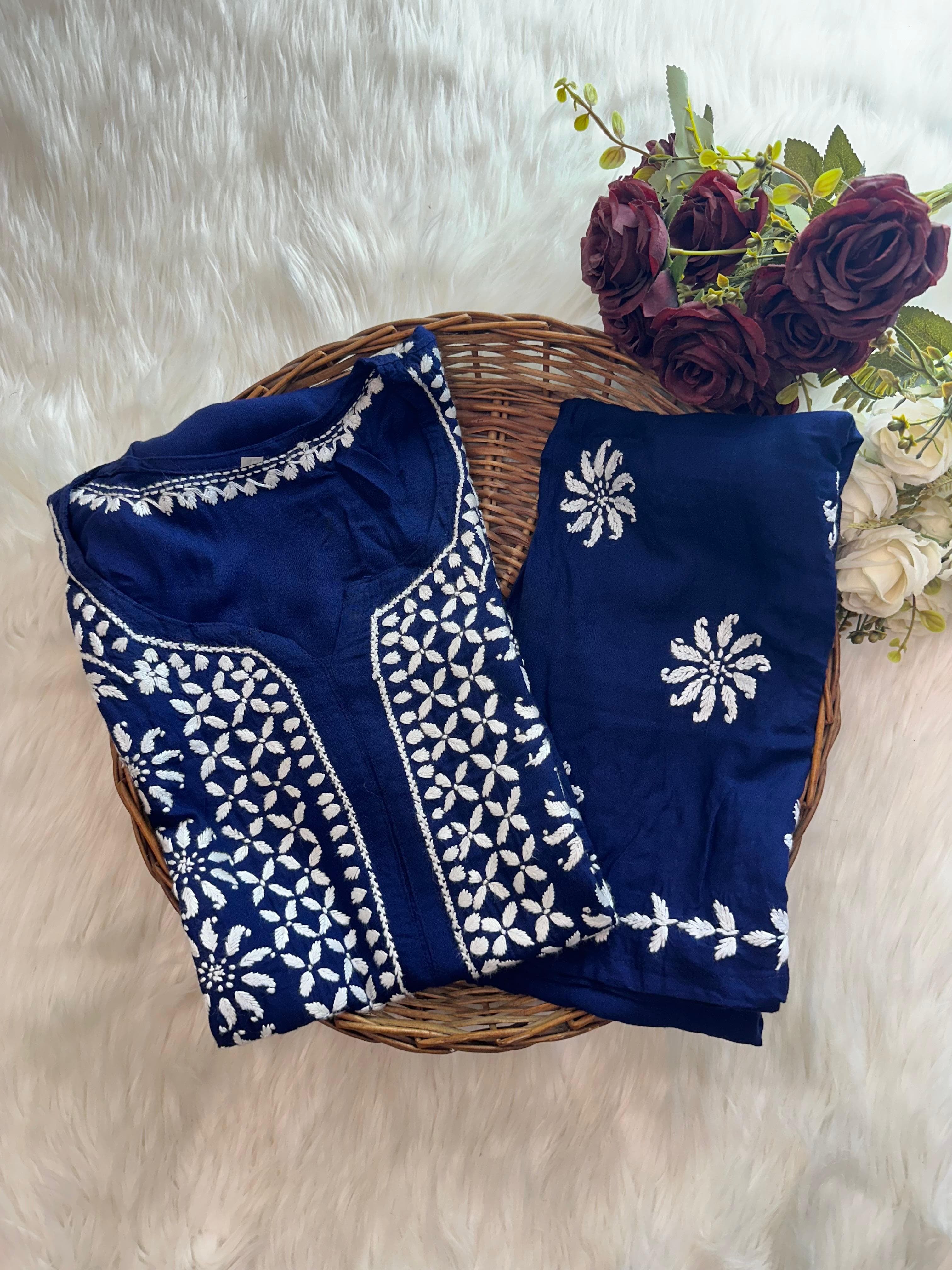 Soft & Stylish Ghaspatti Work kurta Plazzo