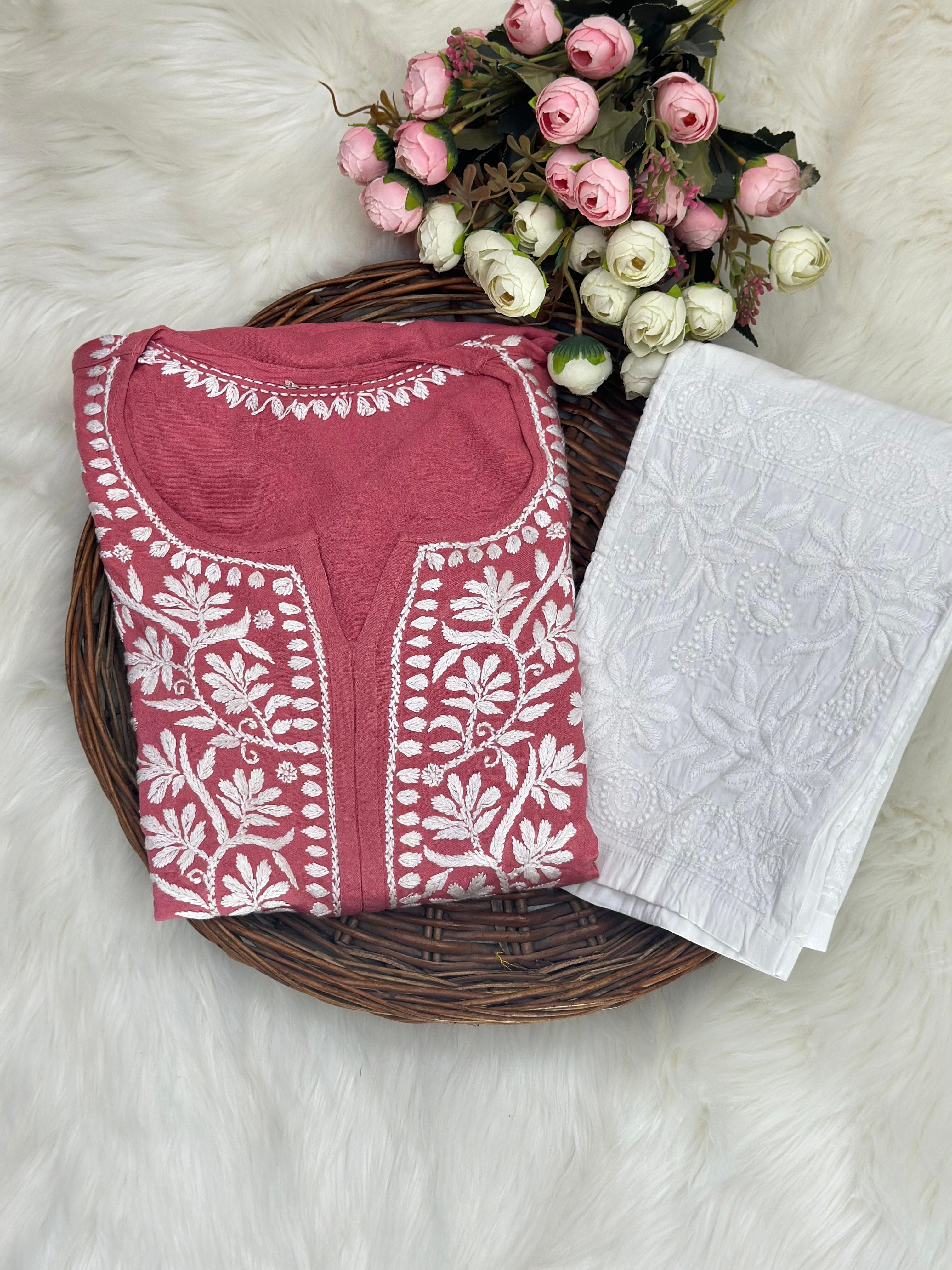 Heavy Rayon Kurti with Lycra machine work pant