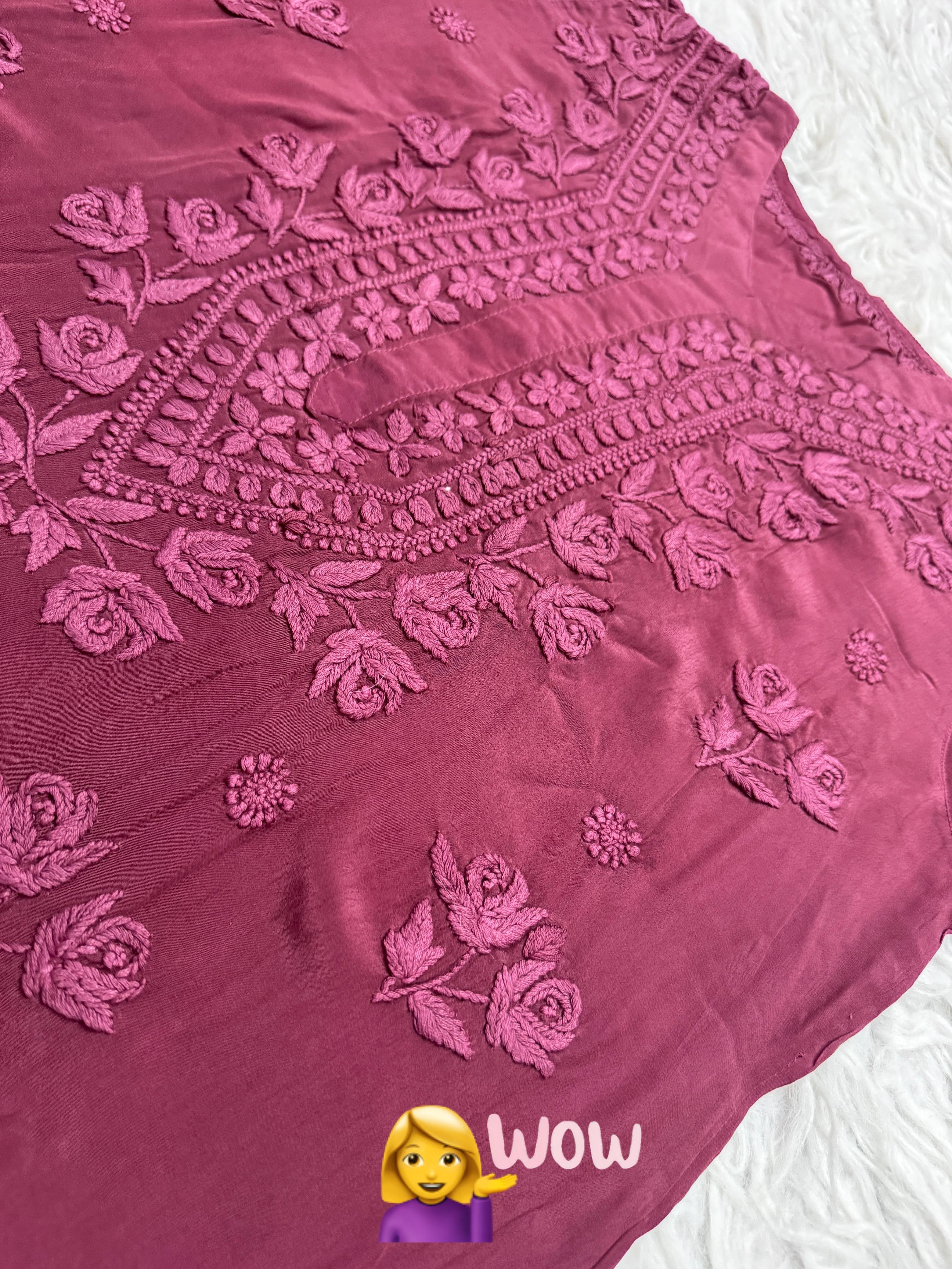 Pure 3d Work Creepe Heavy Designer Kurta