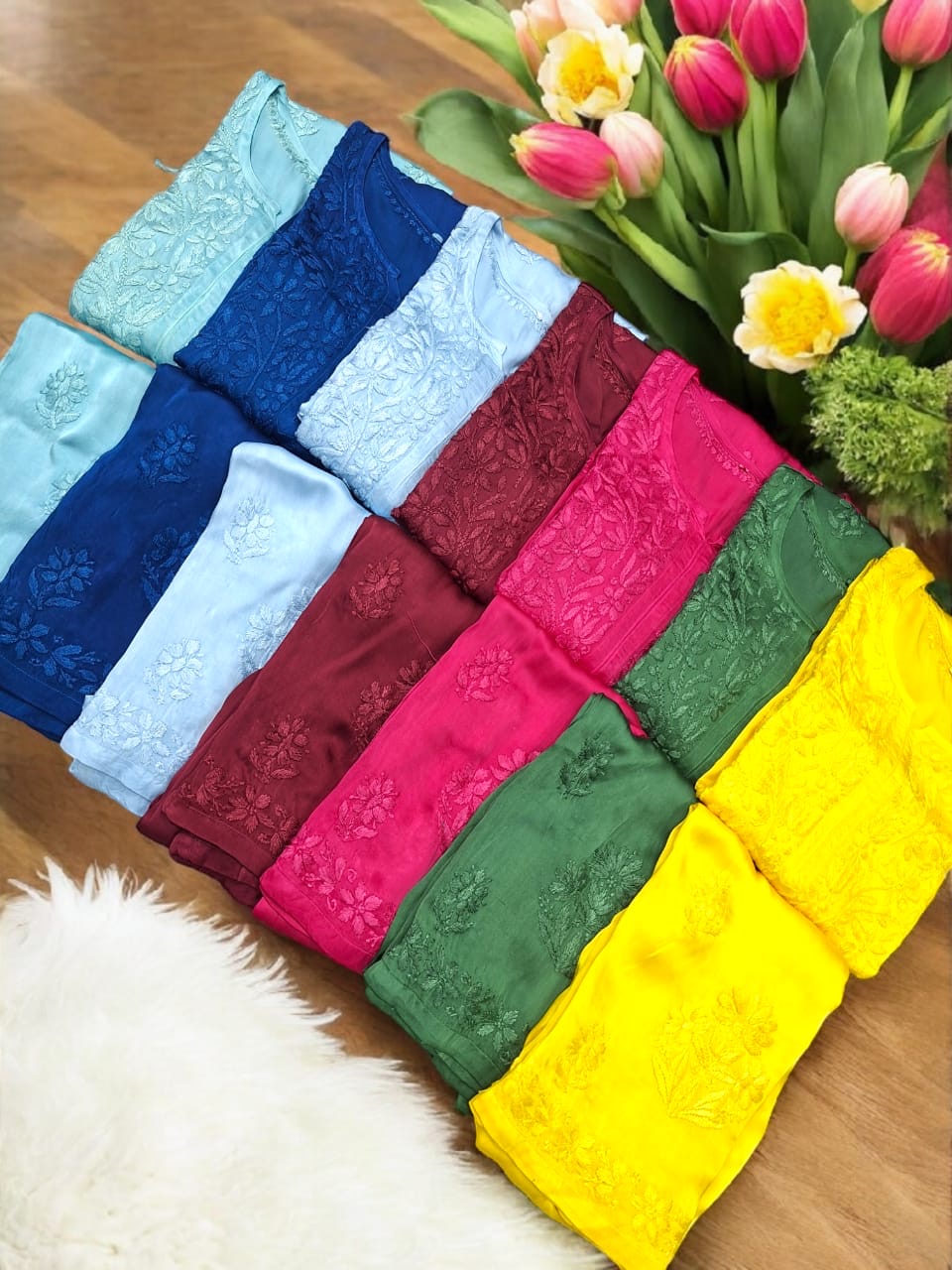 Modal Satin Super Soft Heavywork Co-ord Set