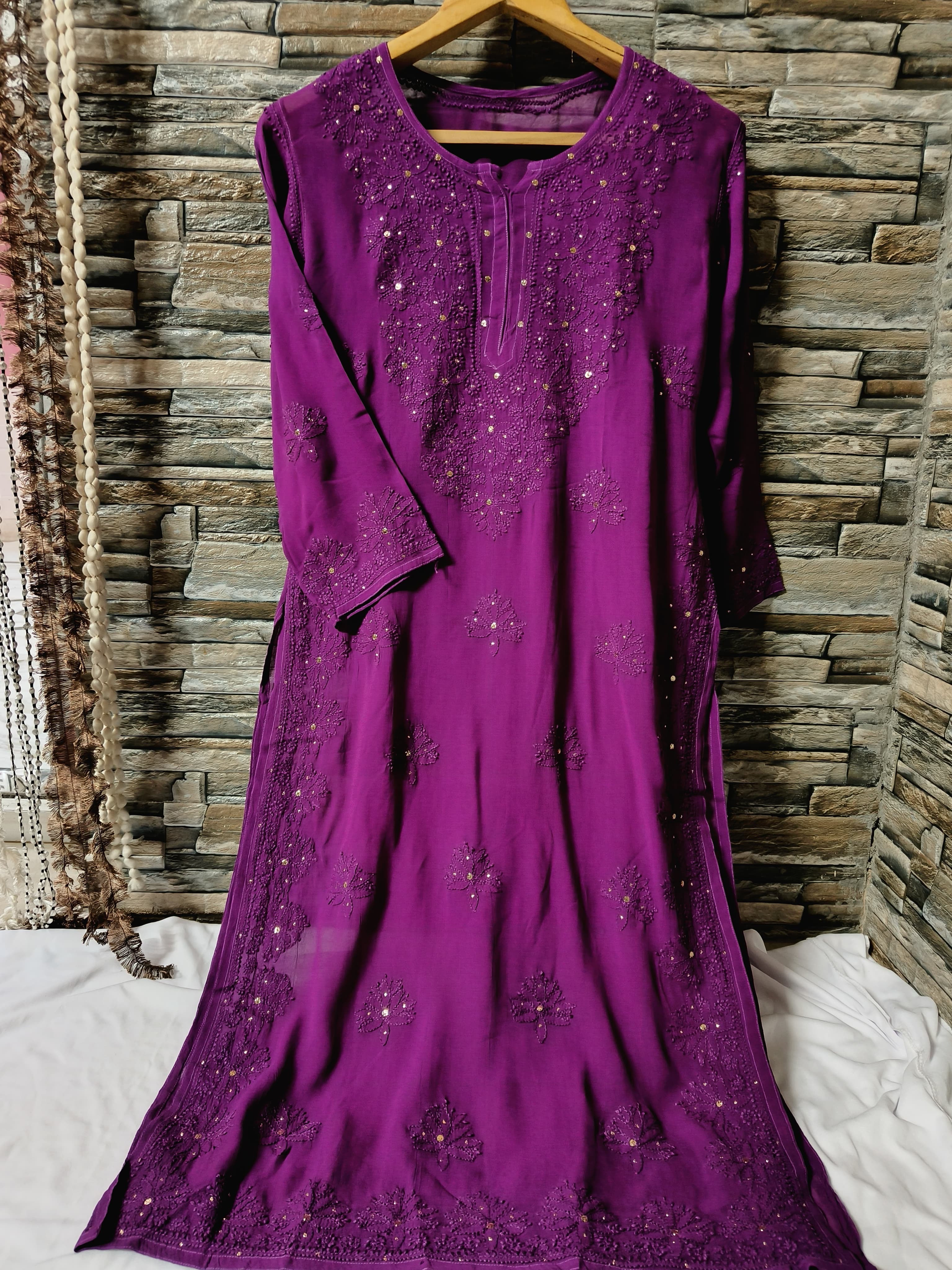 Muqaish Worked Hania Chikankari Kurta