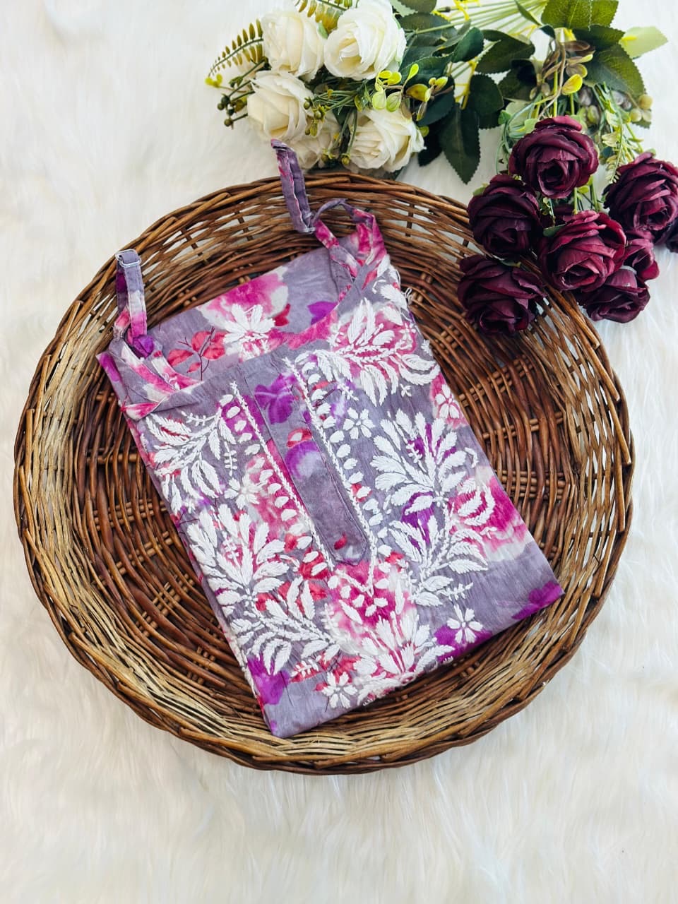 Mul printed noodle strap Top