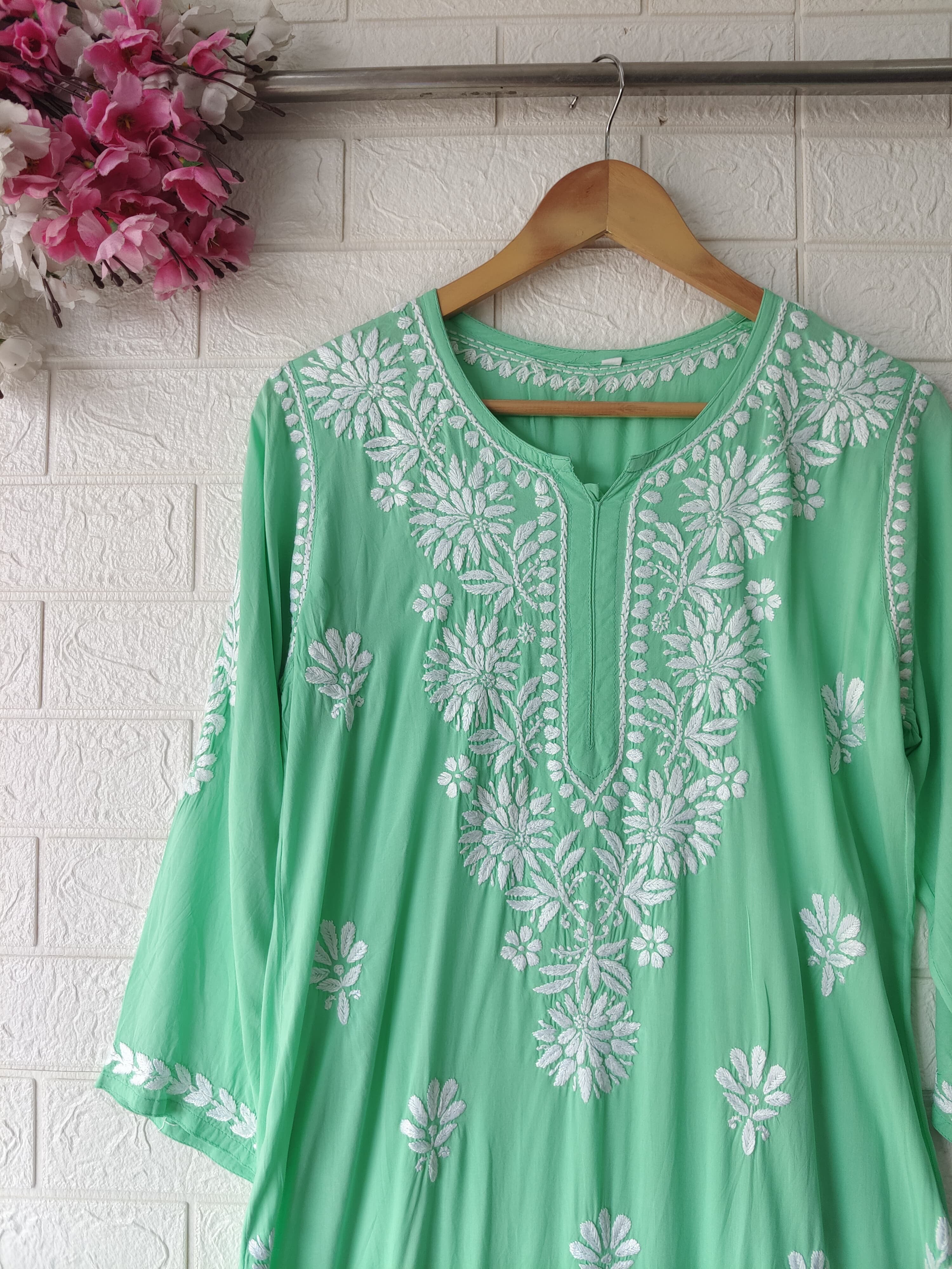Premium Modal Cotton Chika. Embroidery kurta