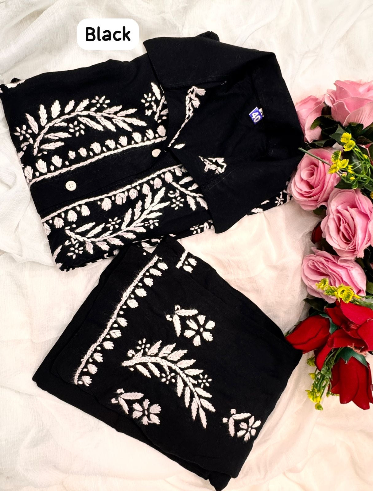 Modal Cotton Fine Embroidery Work Stylish Shirt Pant