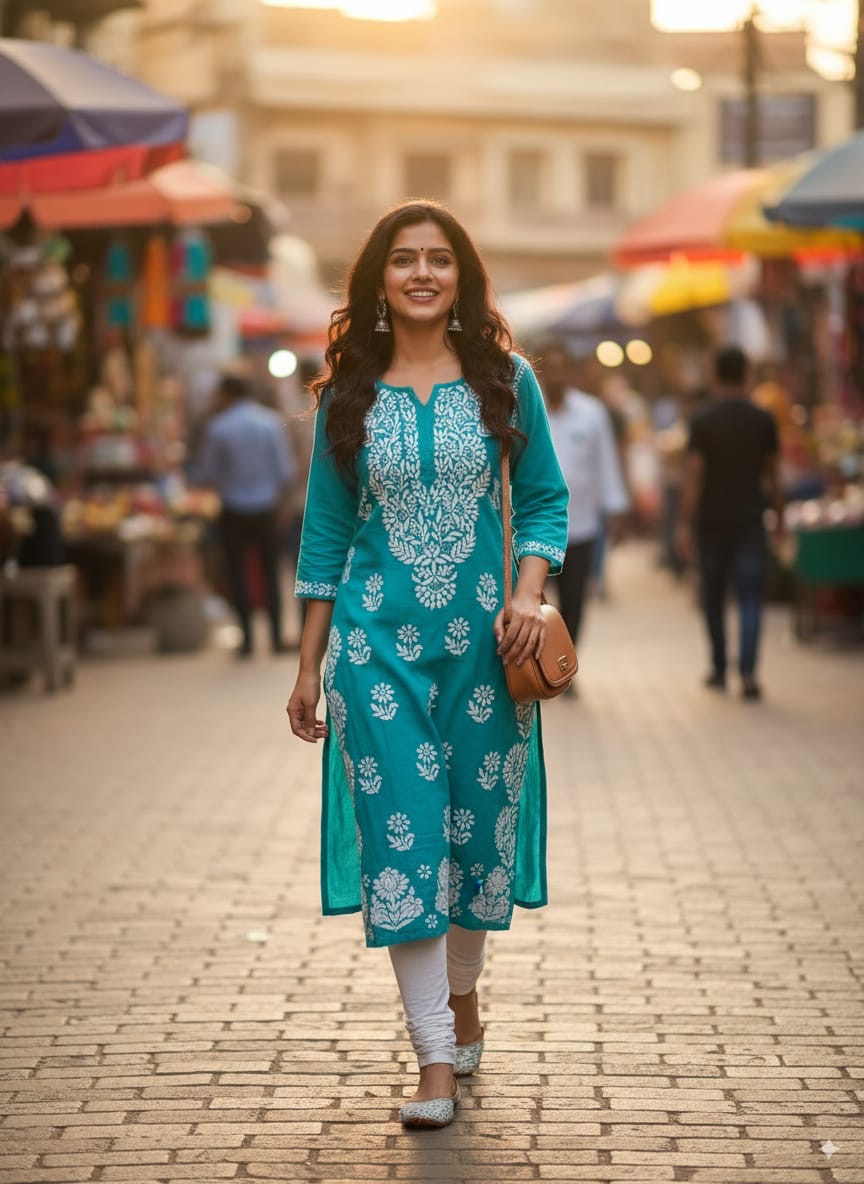 Beautiful Side Daman Heavy Work Kurti