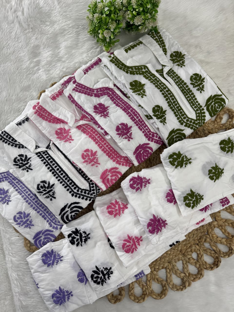 Mul Cotton Co-ord Set Short Kurta Pant