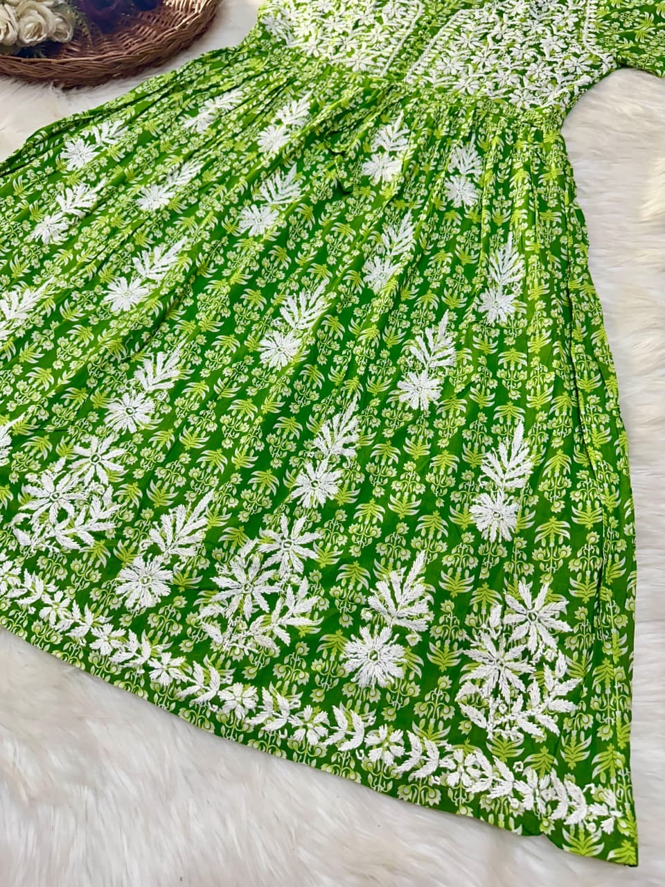 Flower Printed mul mul gown