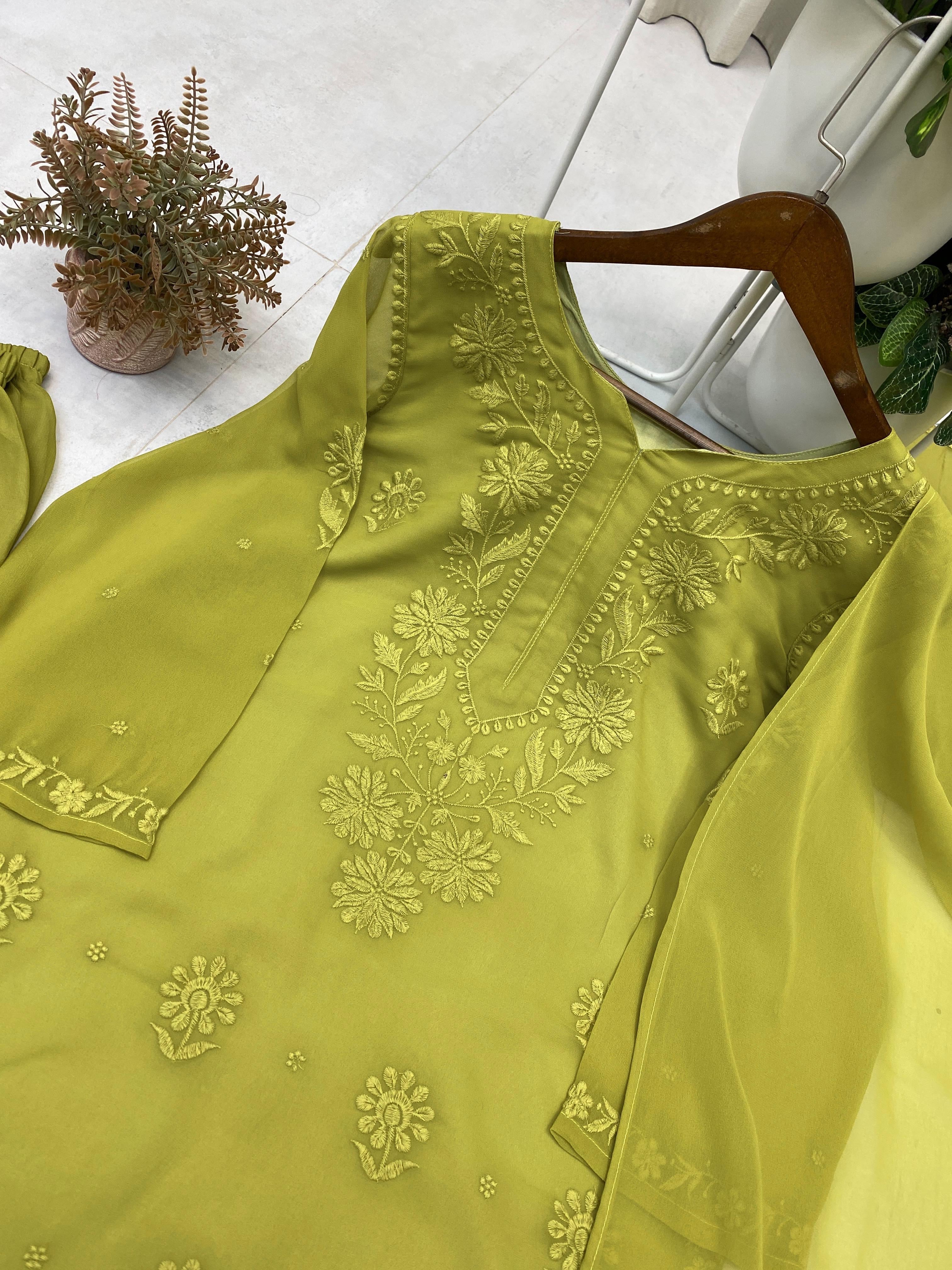 Zara Georgette Heavy Embroidery 3d Suit Set