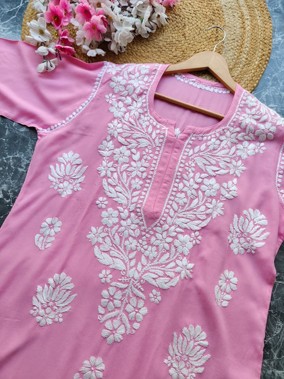 Soft Rayon Long Handwork Kurtis