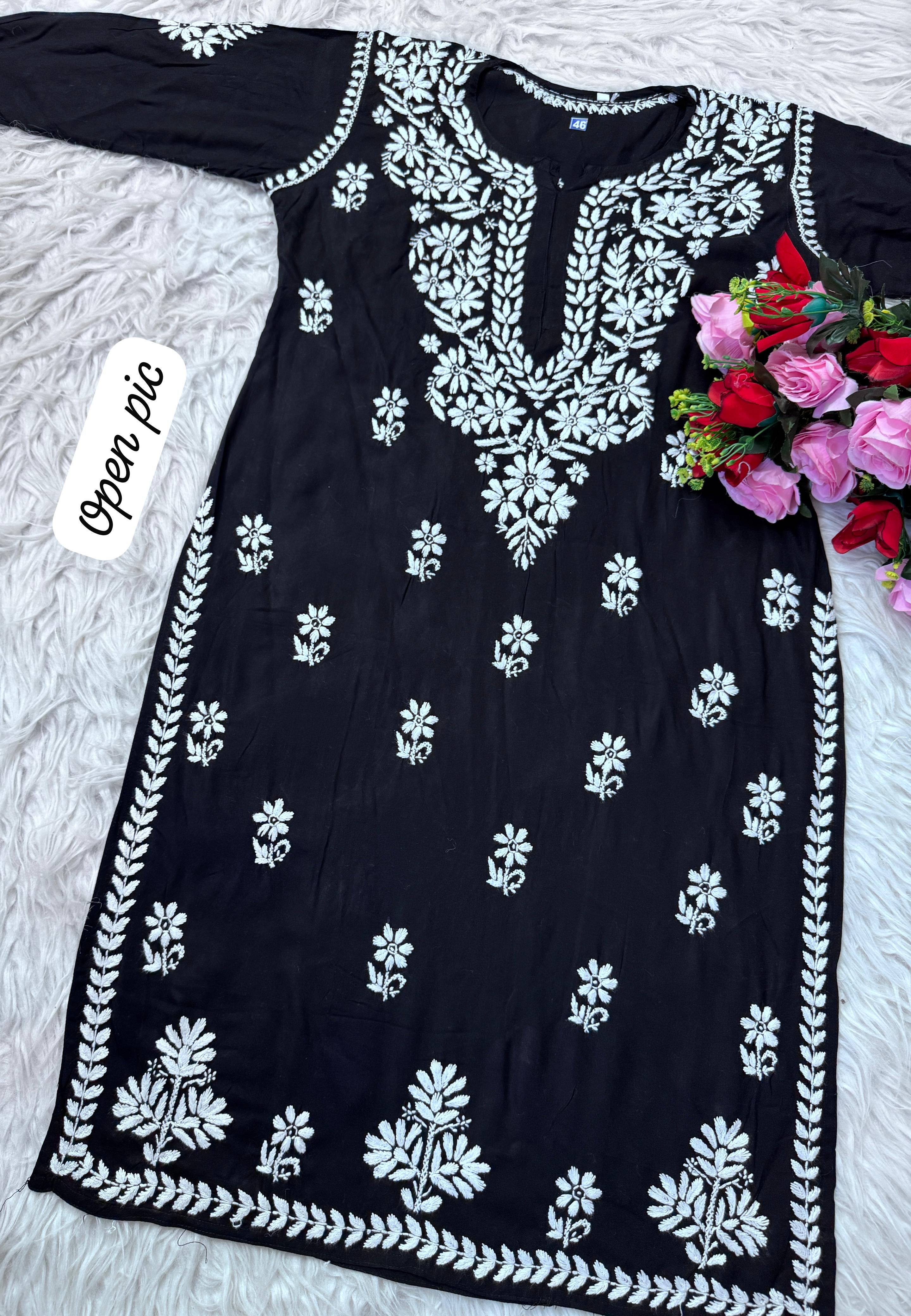 Heavy handwork Fine rich Modal soft Kurta with bottom