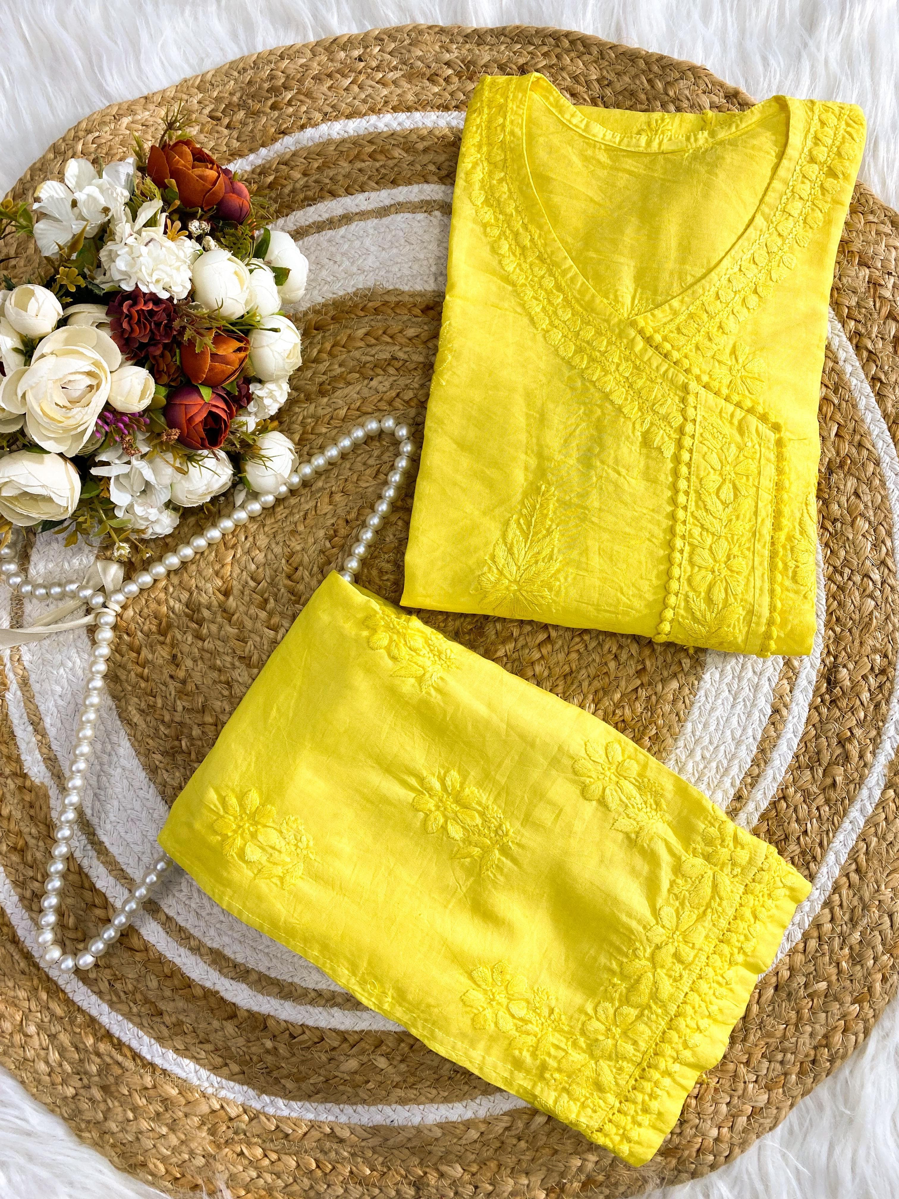 soft Chanderi Angarkha-style kurti