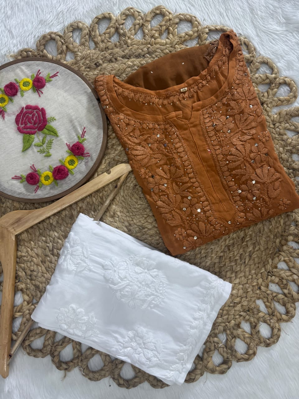 Beautiful ombre dual shade n viscose mukaish kurti