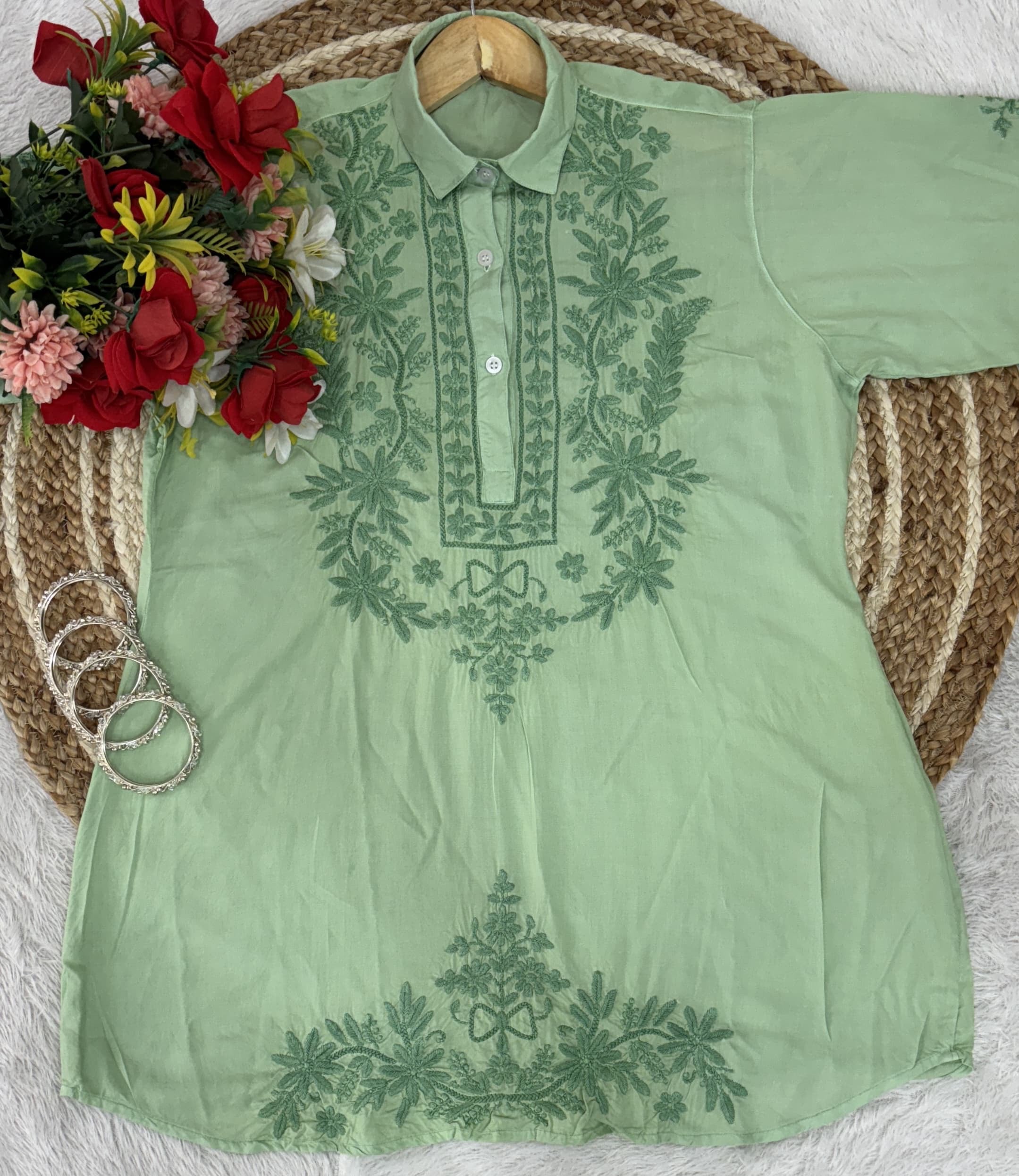 Anchor thread 3d Short Modal top With Dhoti combo