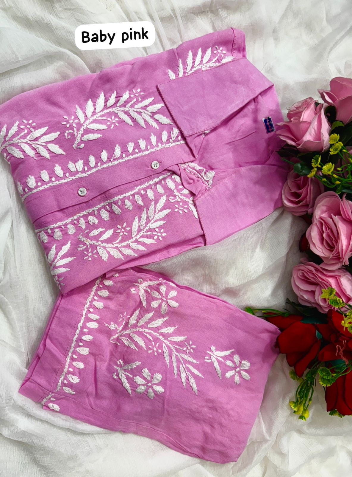 Modal Cotton Fine Embroidery Work Stylish Shirt Pant