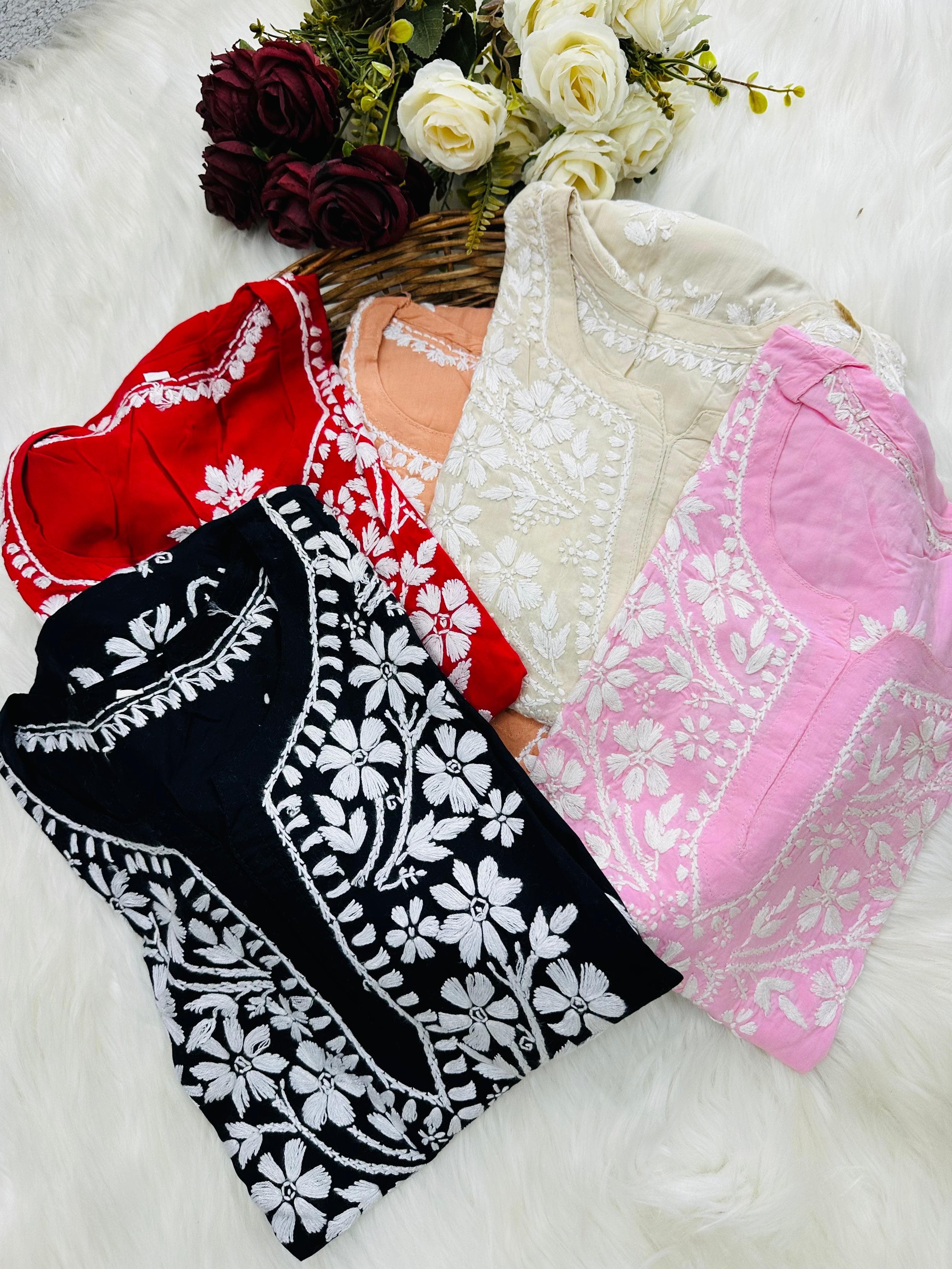 Soft Modal Hand embroidered Short Top