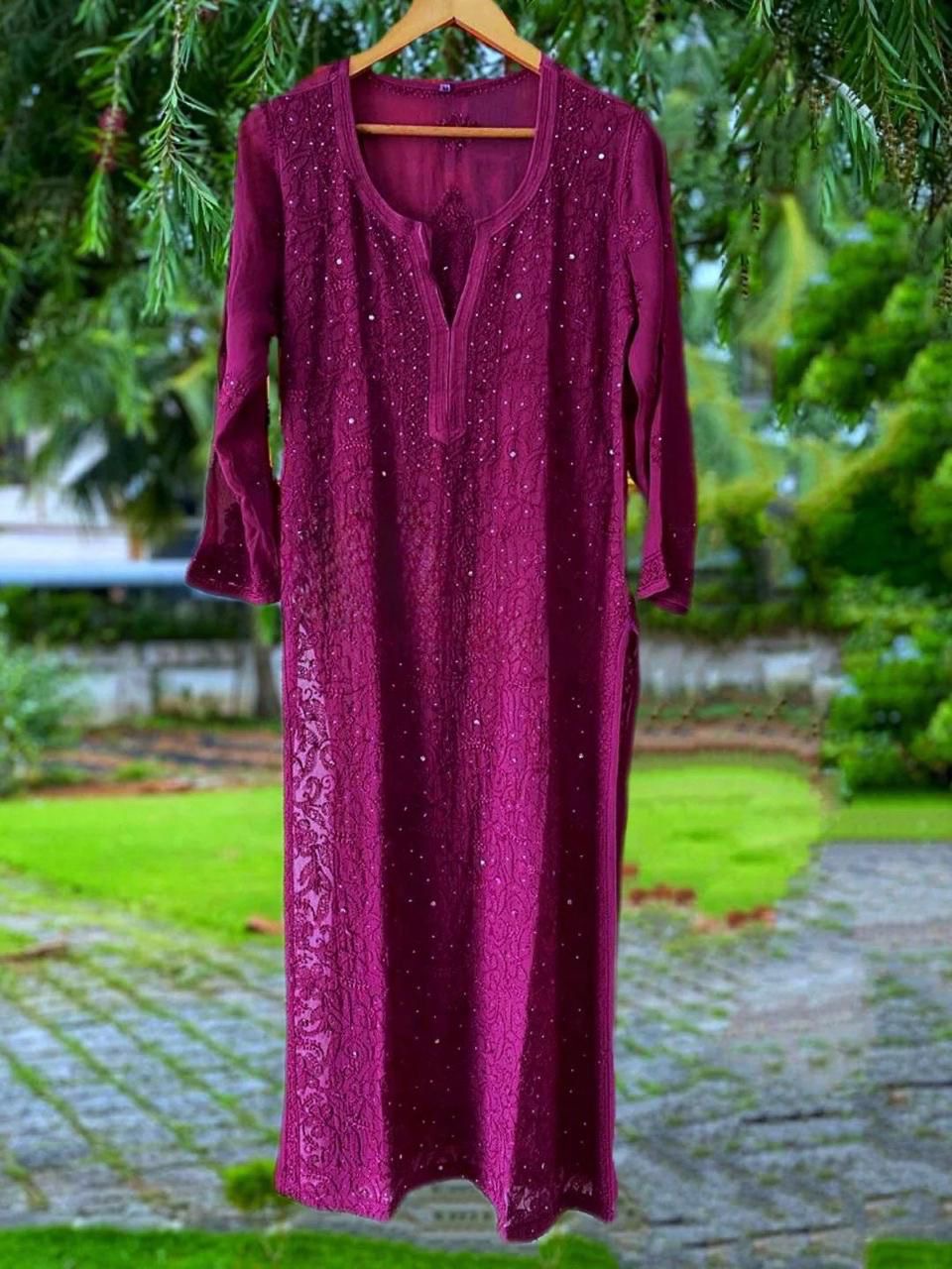 Resham muqaish viscose Jaal Luxe kurta