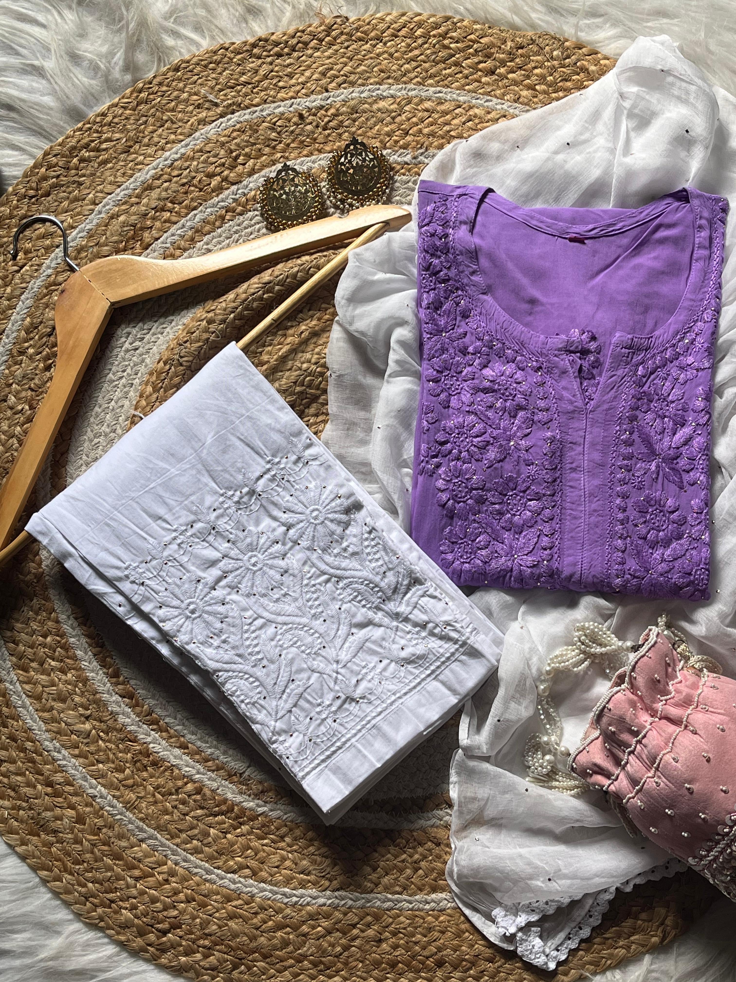 Zoya Heavy Worked Muqaish 3pc Modal Cotton Set