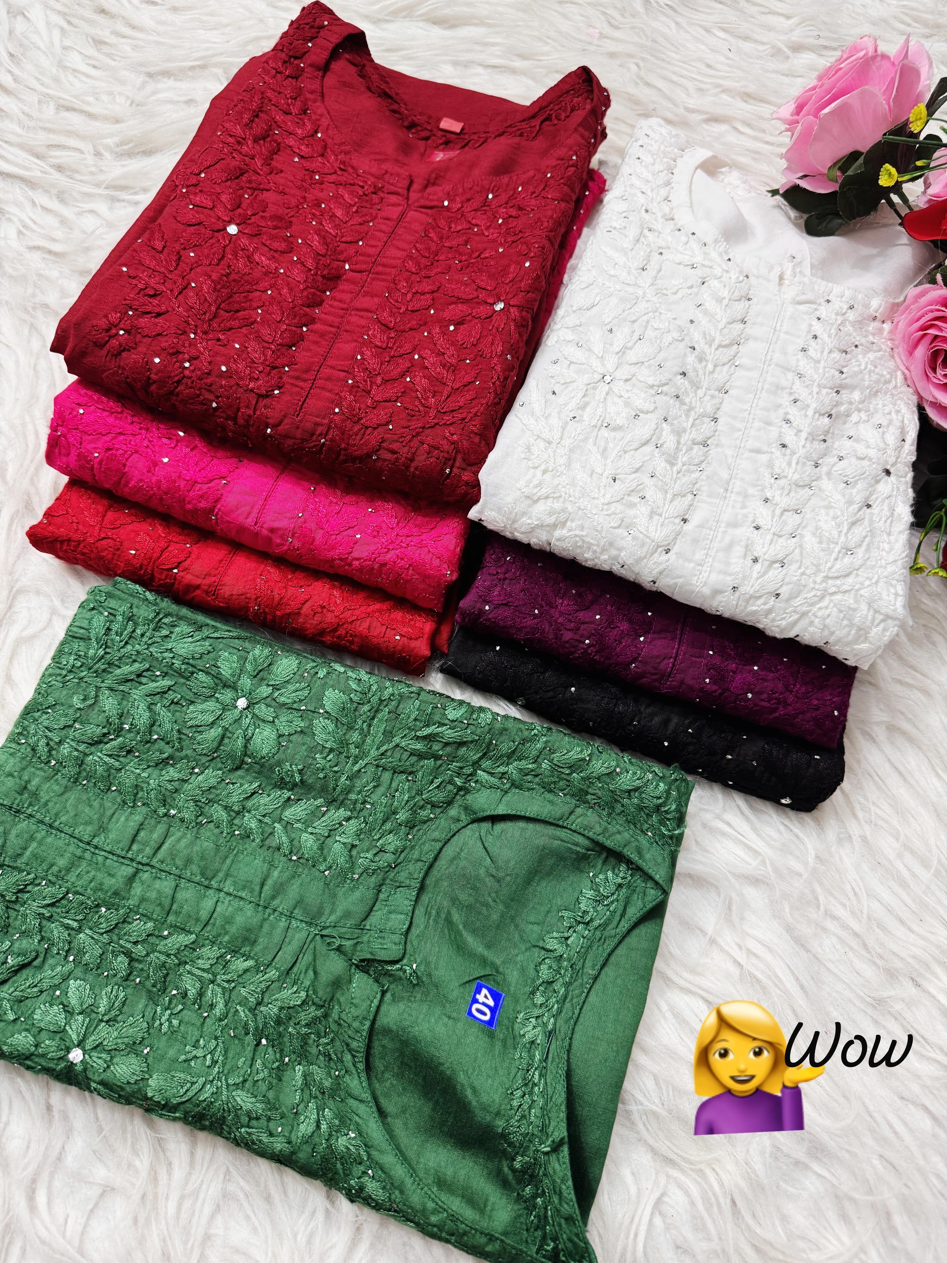 Heavy Handwork chanderi Muqaish kurta