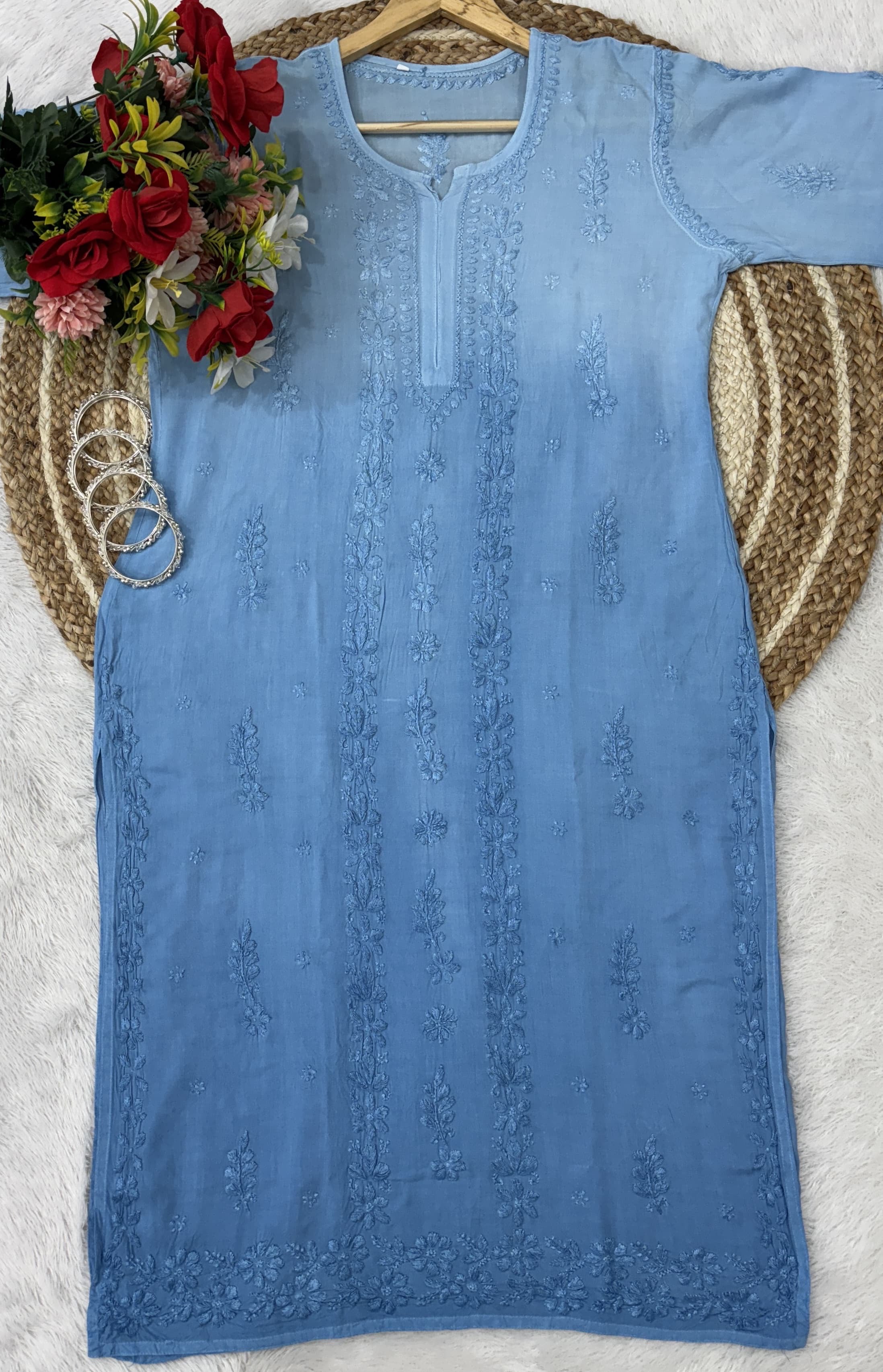 GhasPatti Chaddi Handwork Dual Shade kurta