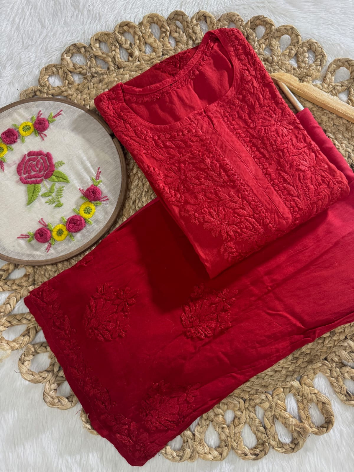 Beautiful dual shade Reyon kurti with palazzo