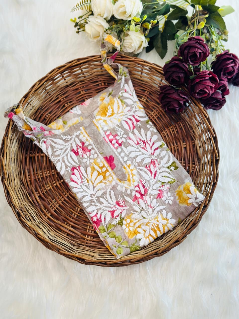 Mul printed noodle strap Top