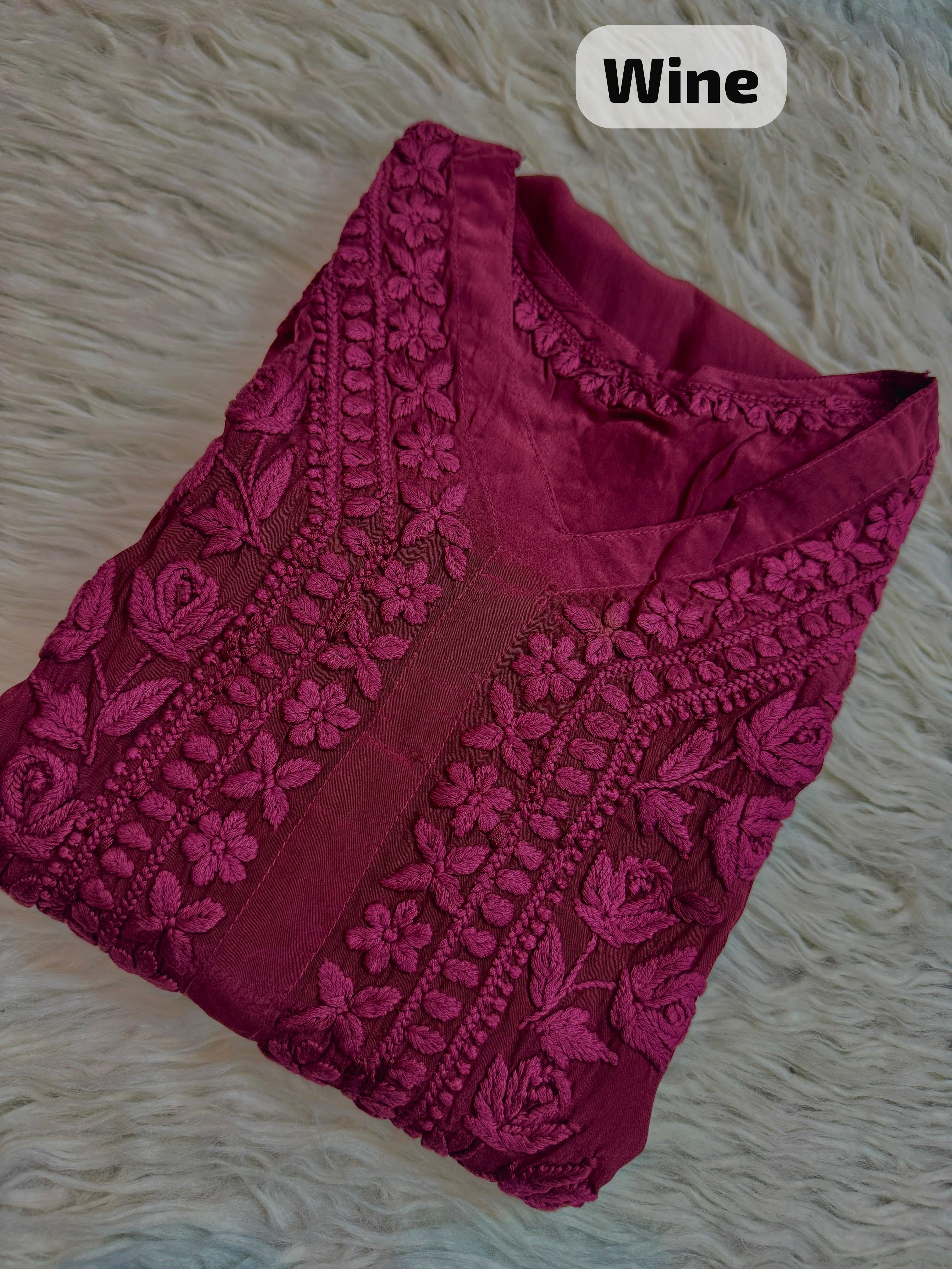 Pure 3d Work Creepe Heavy Designer Kurta