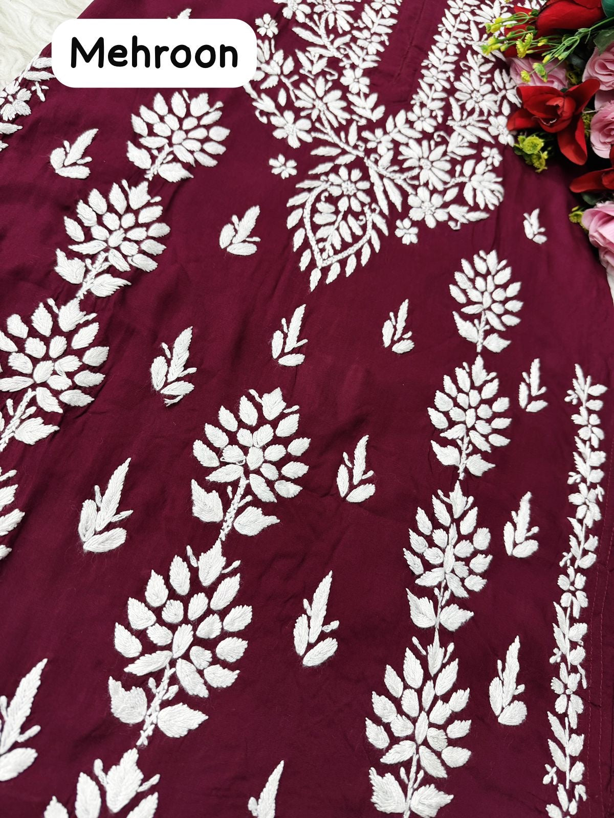 Heavy hand embroidery Modal Cotton Kurta
