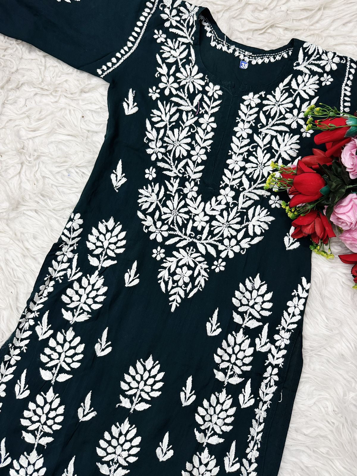 Heavy hand embroidery Modal Cotton Kurta