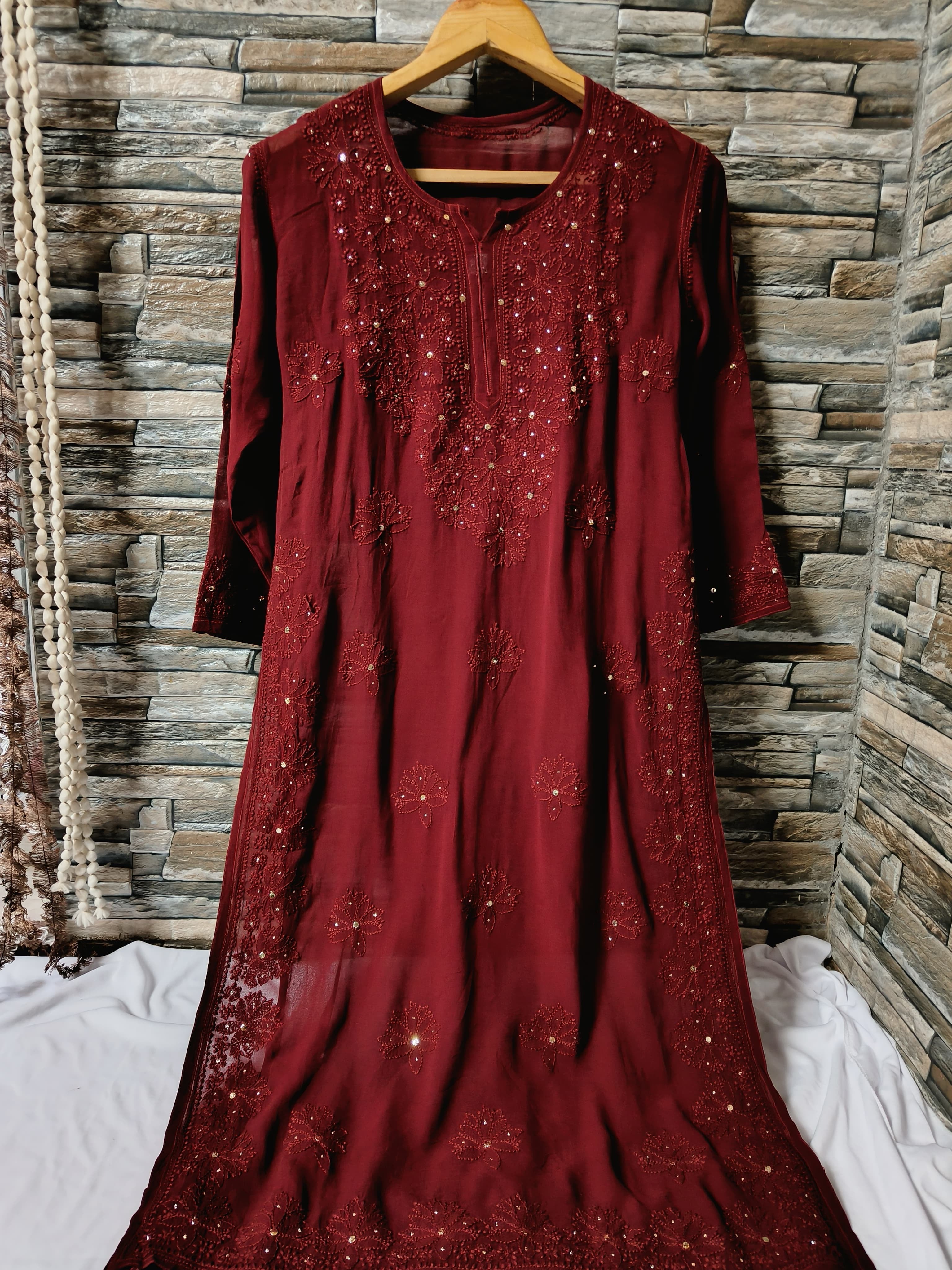 Muqaish Worked Hania Chikankari Kurta
