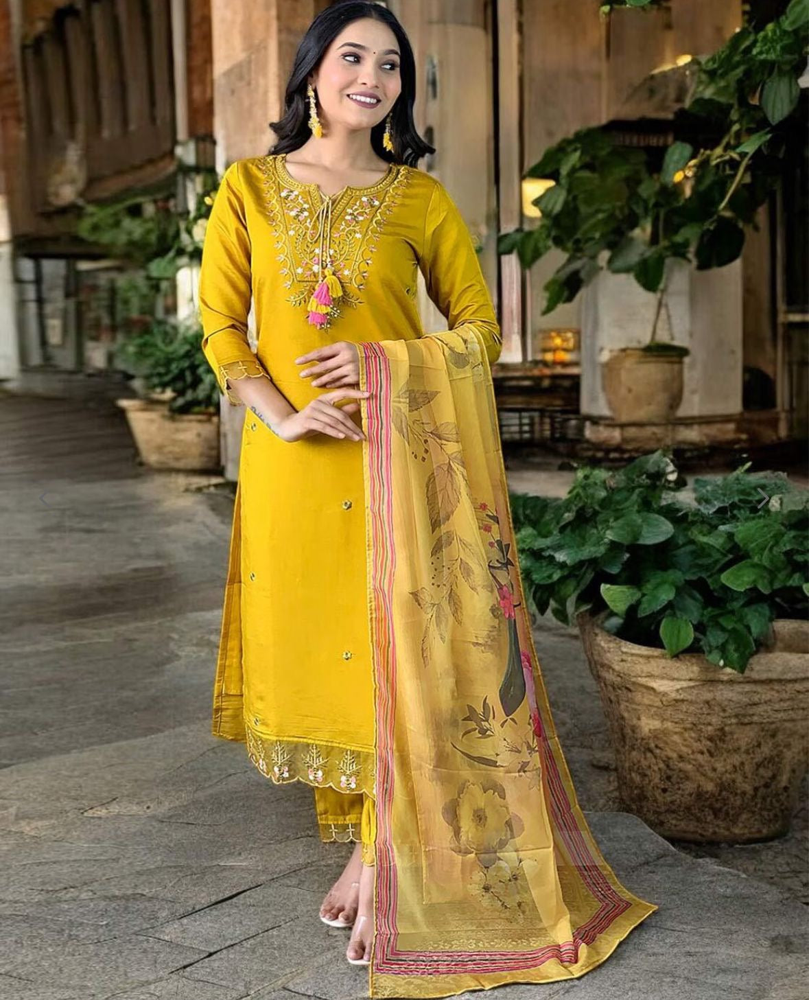 Haldi Special Fancy Top and Bottom & Dupatta