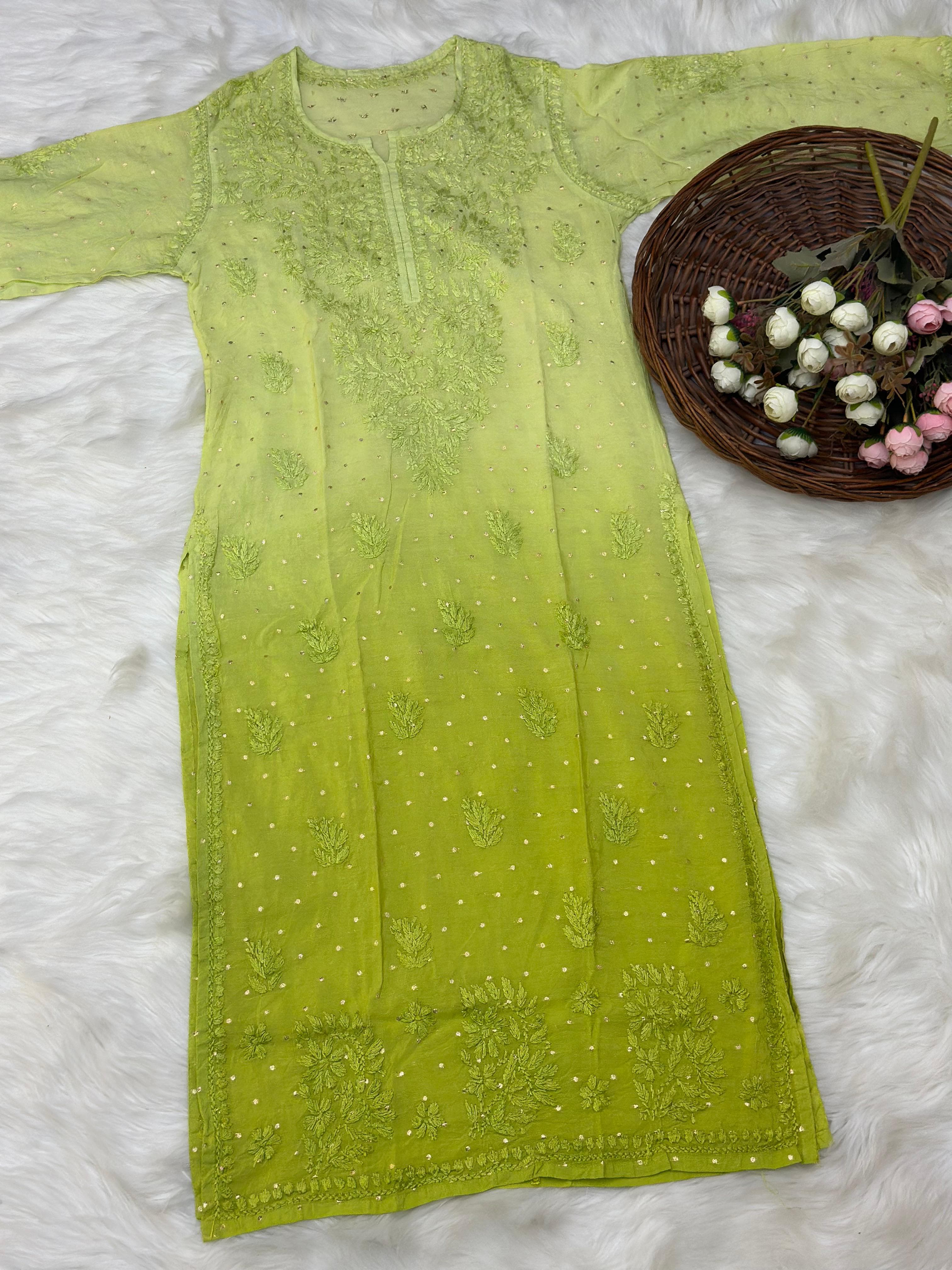 Sona Booti Chanderi Dyed Kurtis
