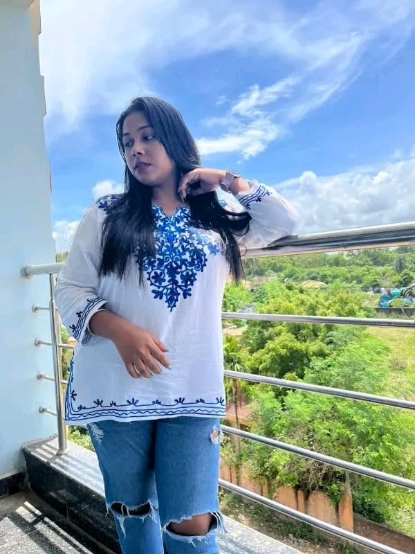 Rayon Ari Work Short Kurta