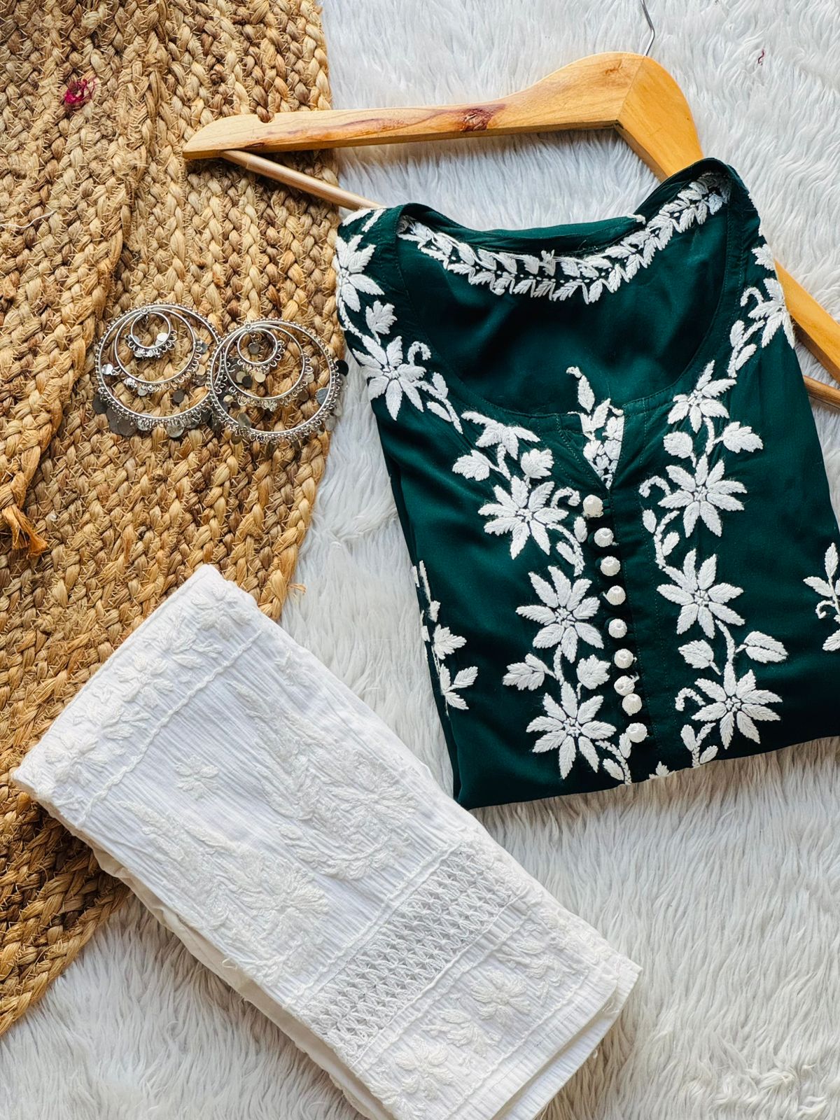 Rose Modal Heavy embroidery kurta