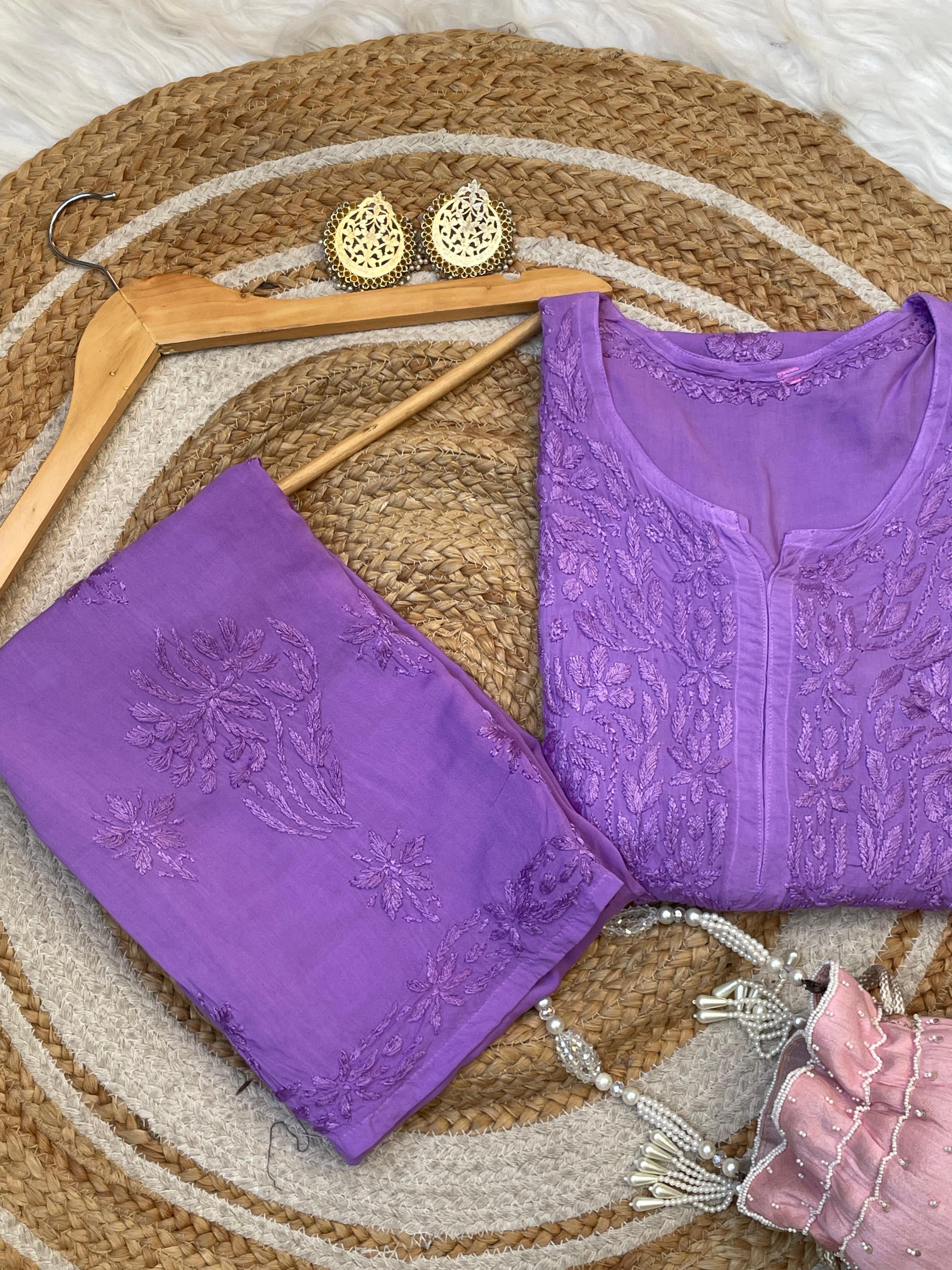 Heavy Work Soft Dyeable modal Plazzo set