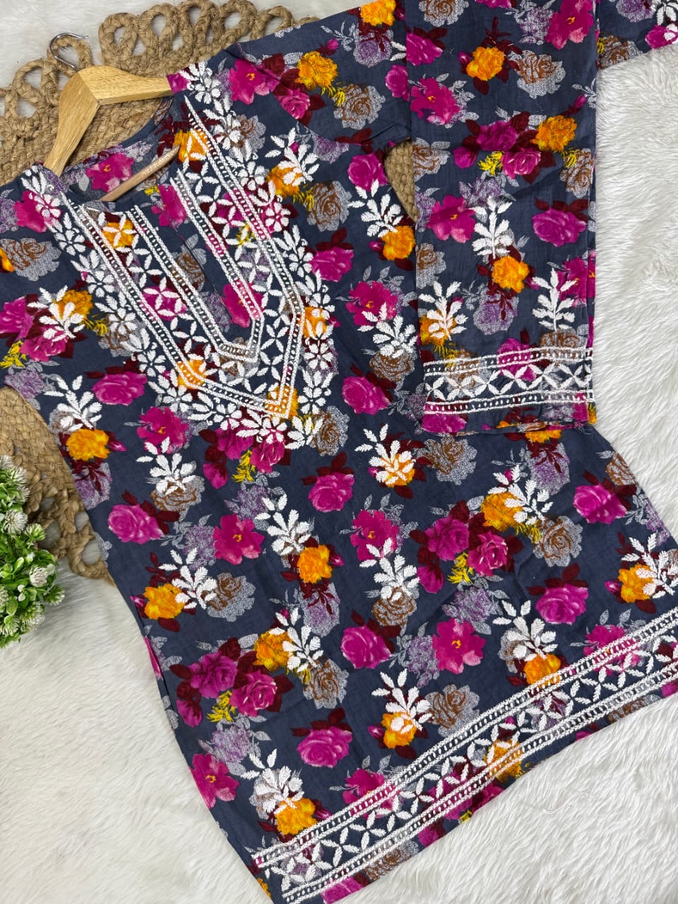 reyon printed A New Concept In reyon kurti with pant Set