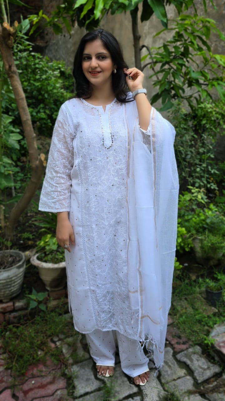 Kota 3pc Fully Muqaish Worked Set