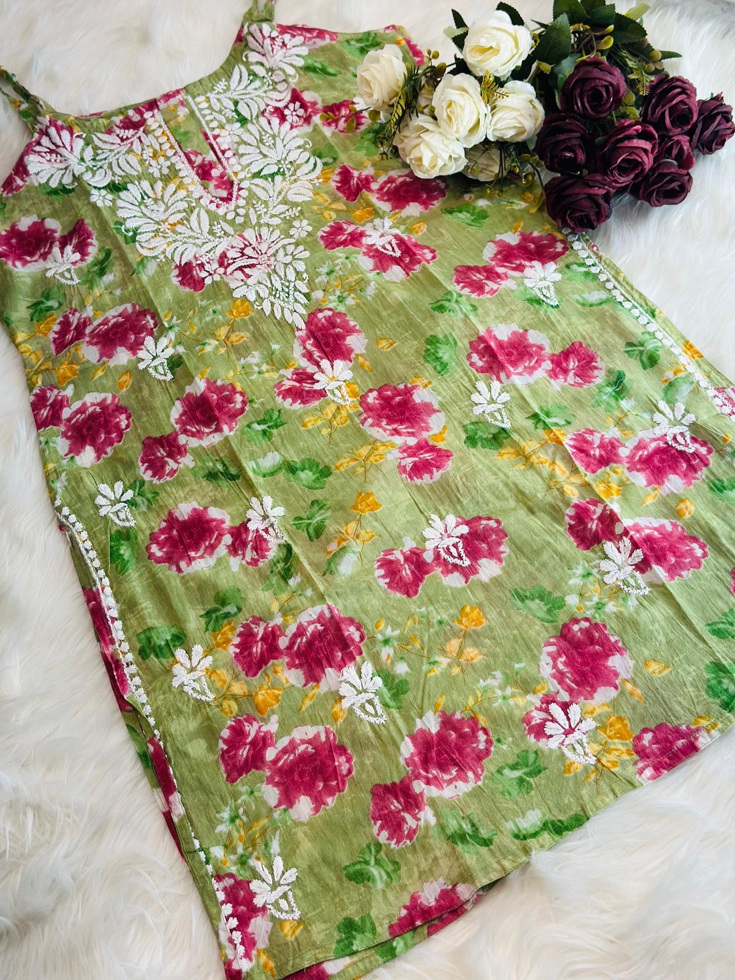 Mul printed noodle strap Top